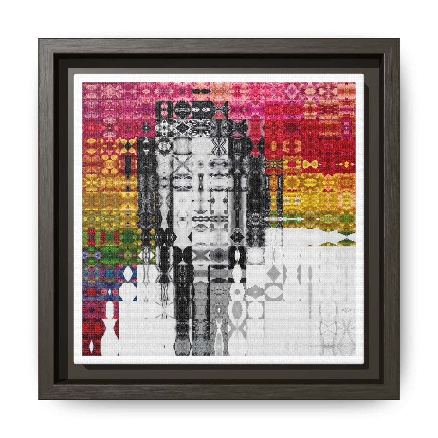 Iconic Voice That Refused Silence, Sylvia Rivera Abstract Portrait Collage Art — Matte Canvas, Framed (Multi-color options)