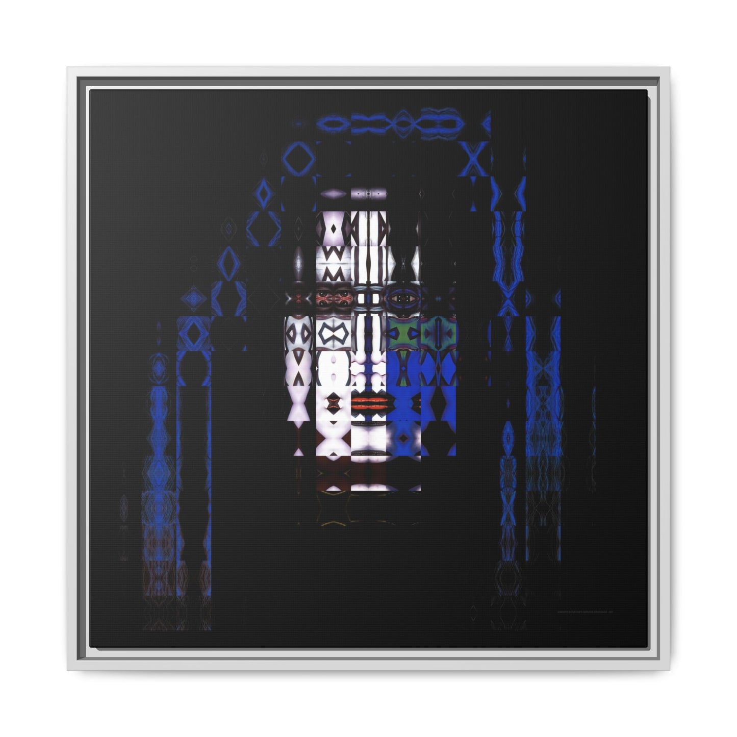 Knights In Satan's Service, SpaceAce Abstract Portrait Collage Art — Matte Canvas, Framed (Multi-color options)