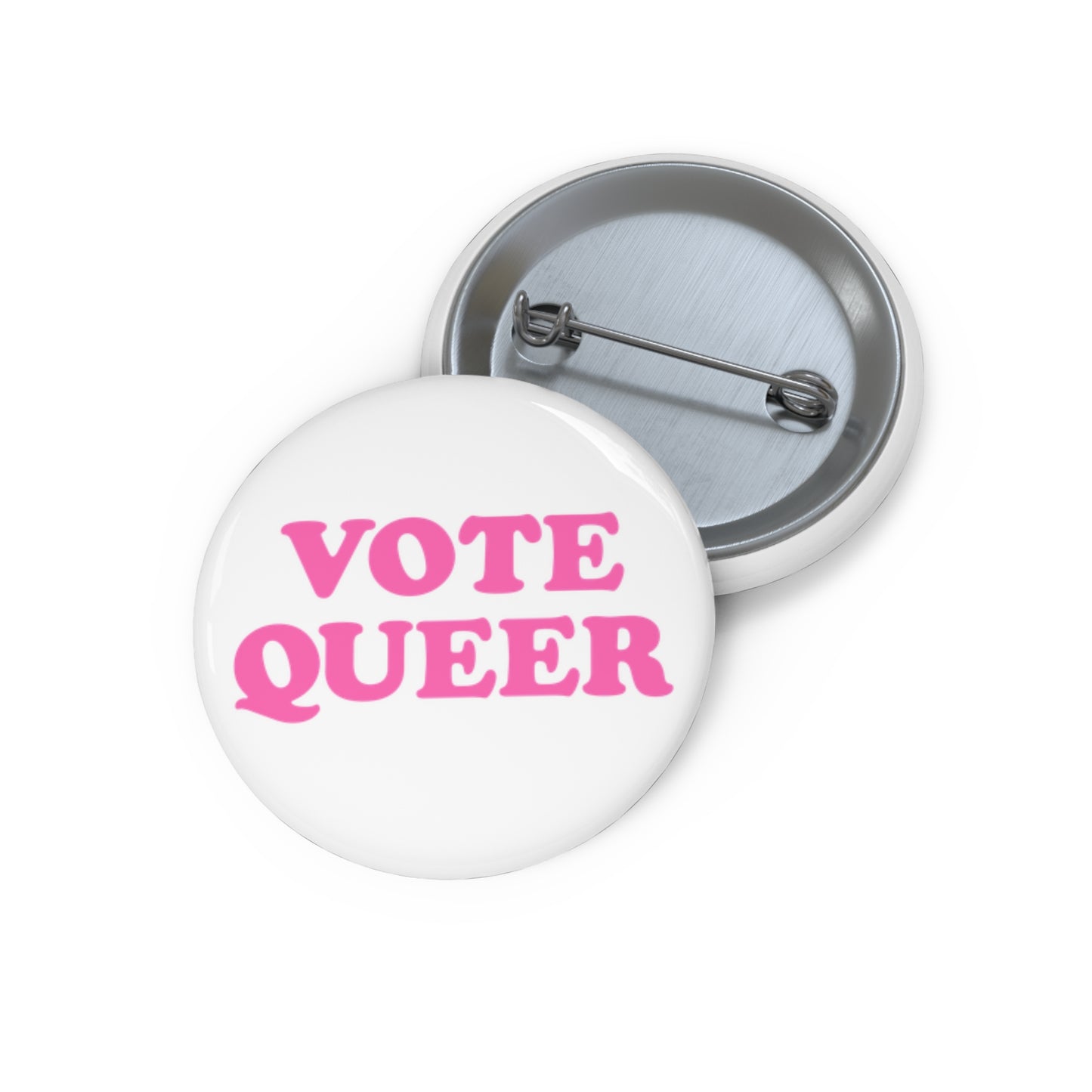 VOTE QUEER Activism Pin Button in Pink