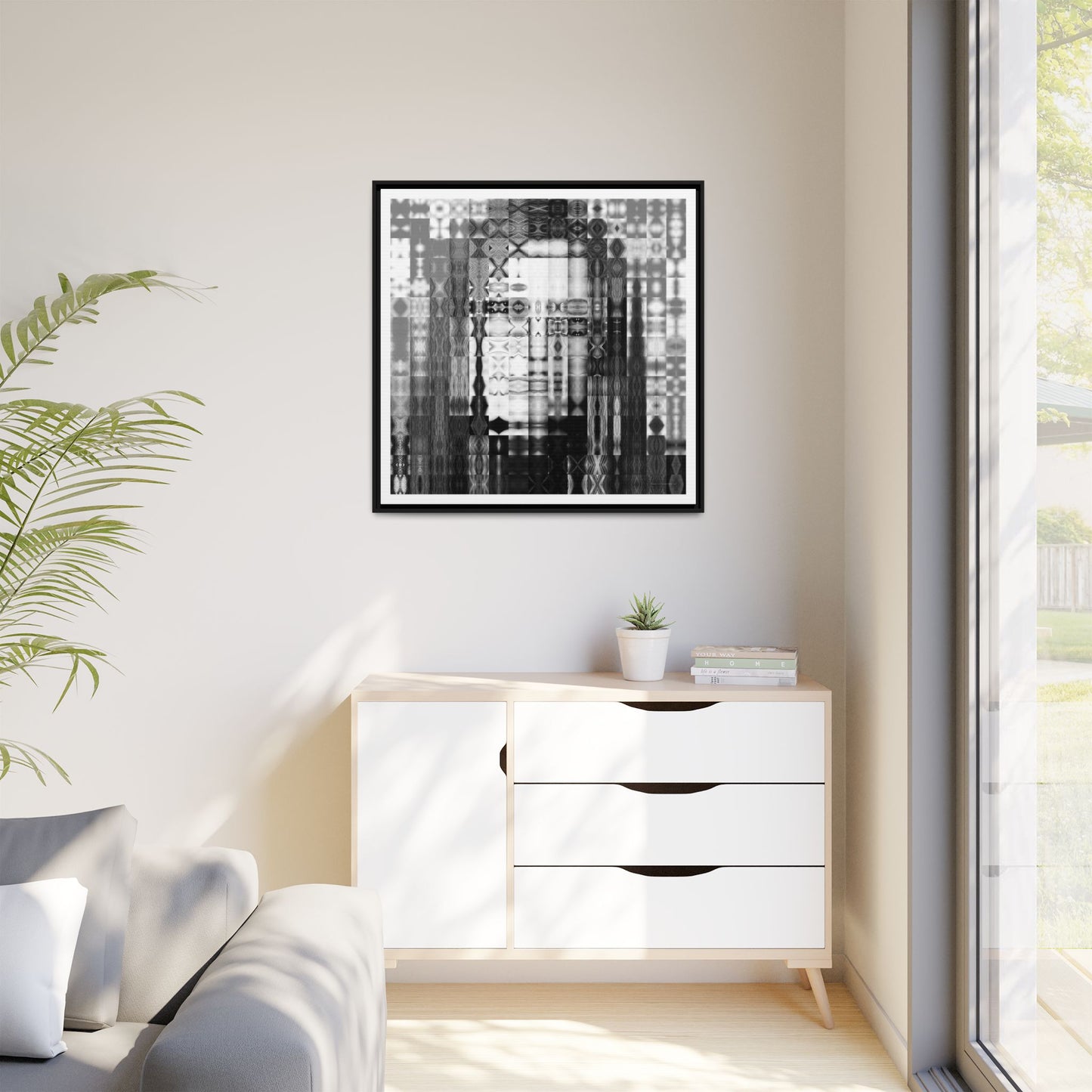 Feminist Icon Gloria Steinem Abstract Portrait Collage Art — Matte Canvas, Framed (Multi-color options)