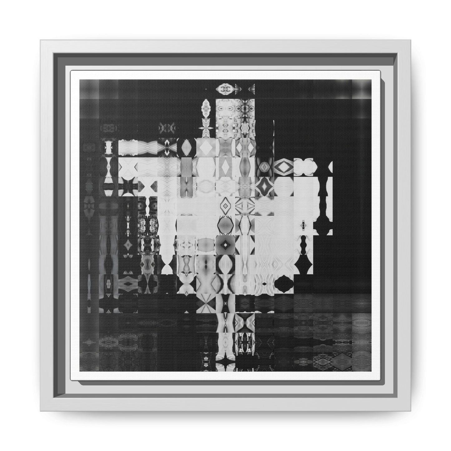 Iconic Hollywood Movie Star Marilyn Monroe, Iconic Flying Skirt Moment, Abstract Portrait Collage Art — Matte Canvas, Framed (Multi-color options)