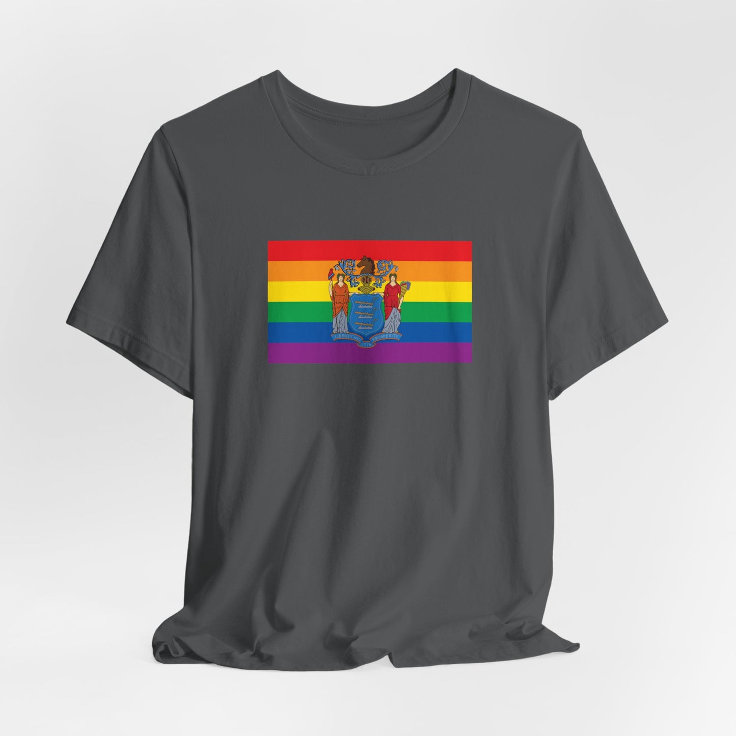 New Jersey Rainbow Pride Flag T-shirt, Several Color Options