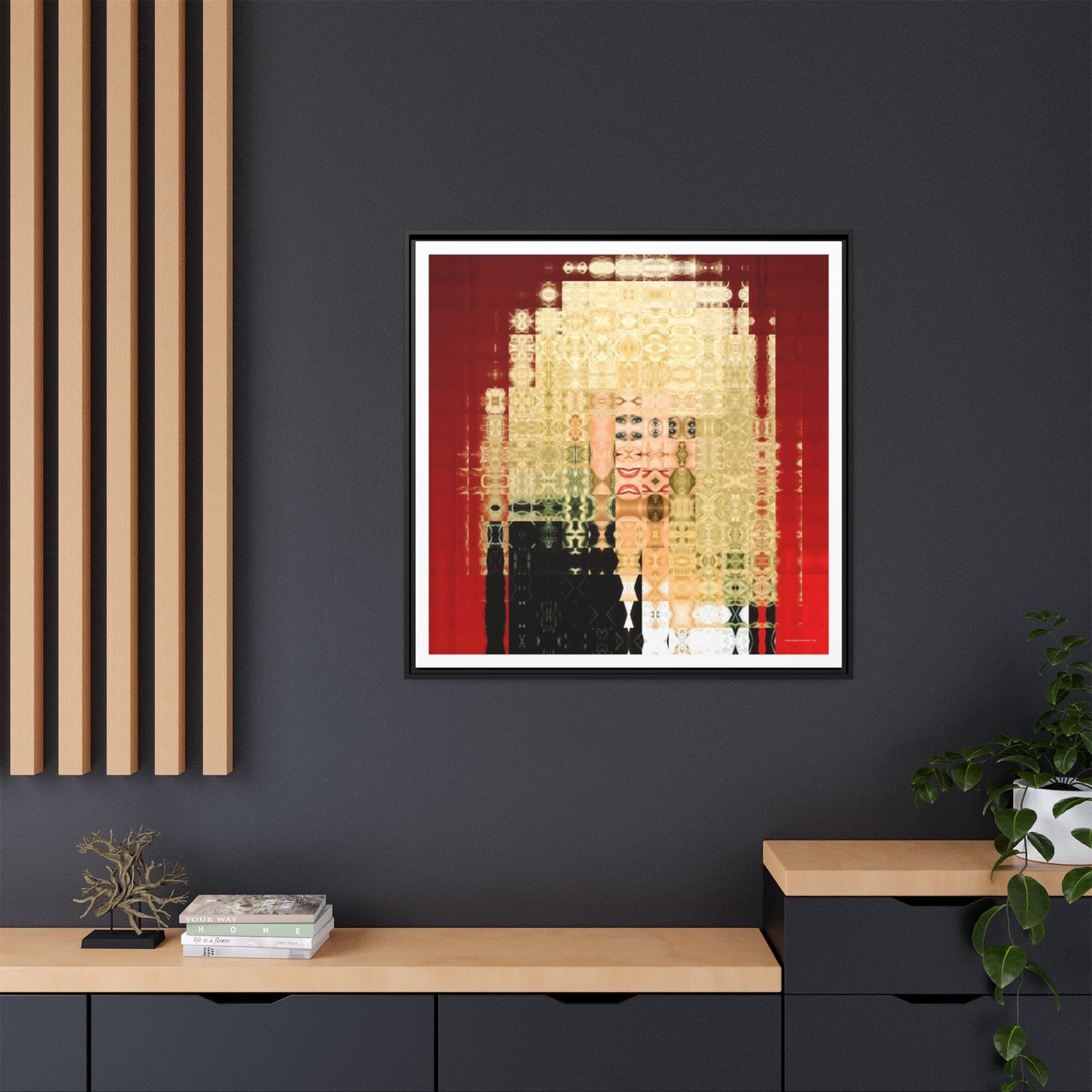 Iconic Queen of Country VI, Dolly Abstract Portrait Collage Art — Matte Canvas, Framed (Multi-color options)