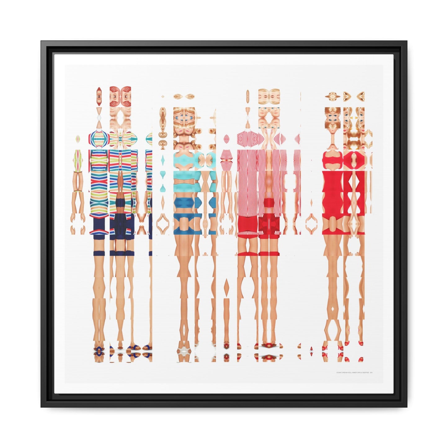 Iconic Dream Doll Inner Circle Besties Abstract Portrait Collage Art — Matte Canvas, Framed (Multi-color options)