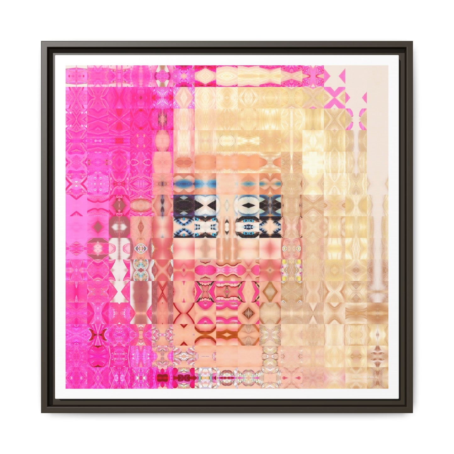 Iconic Living Doll of Drag Abstract Portrait Collage Art — Matte Canvas, Framed (Multi-color options)