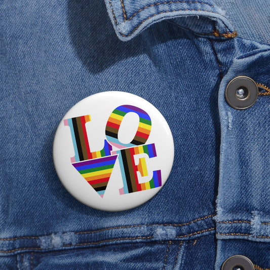 LOVE Progress Pride Colors Pin Button