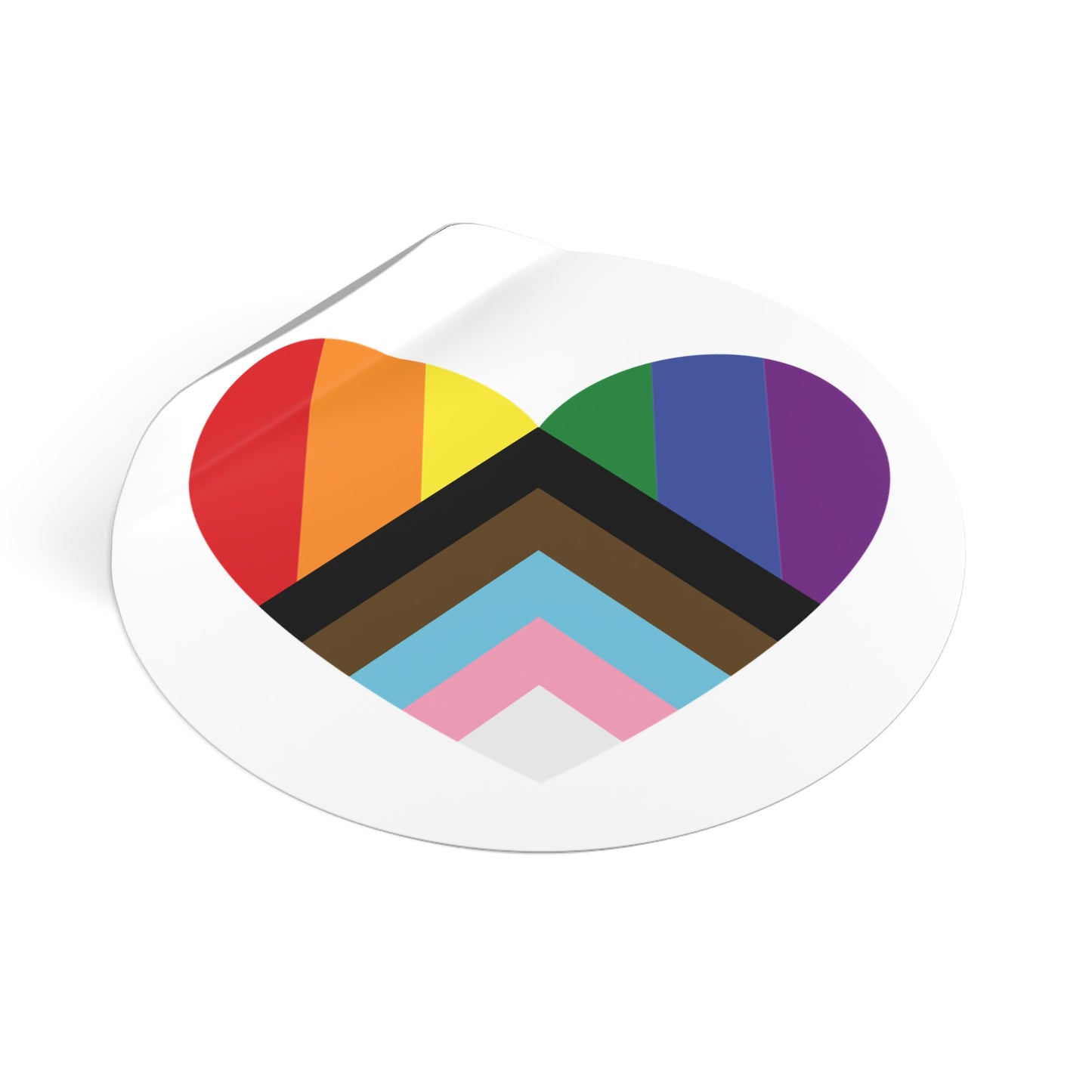 Progress Rainbow Pride Heart Flag Vinyl Sticker