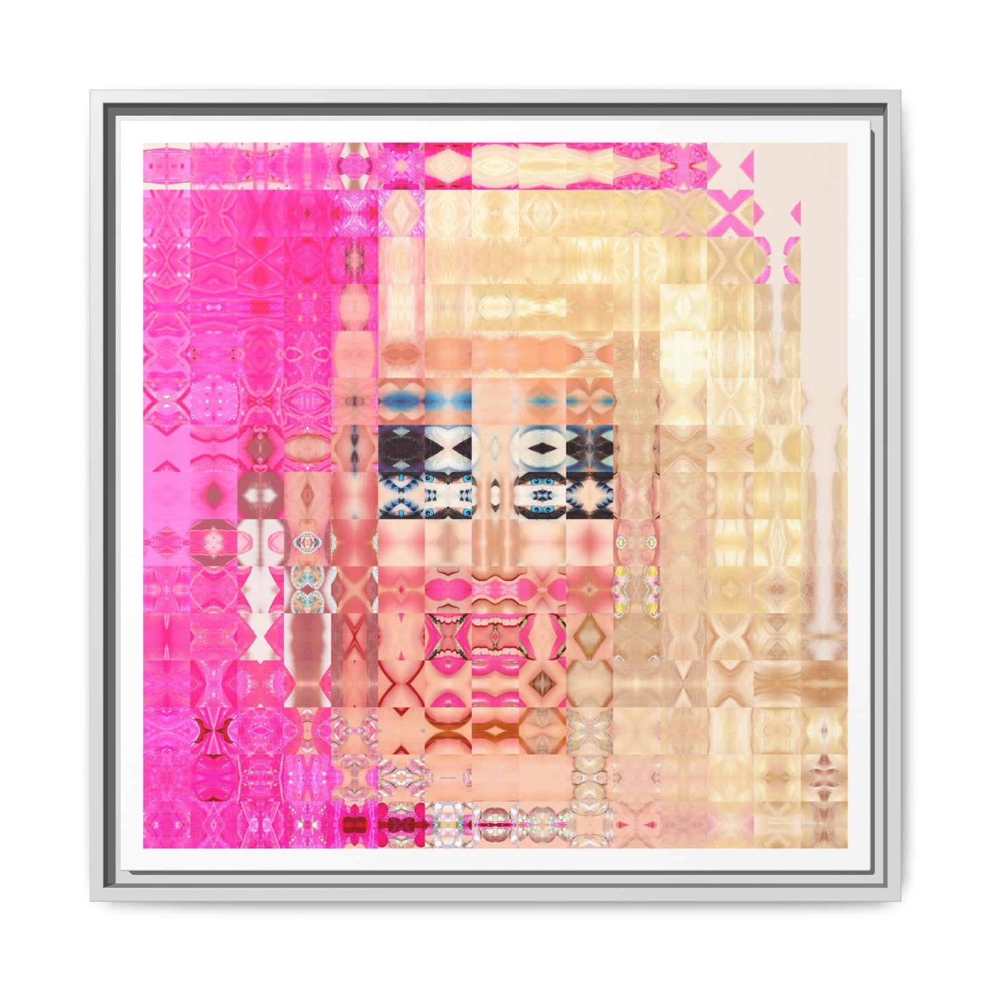 Iconic Living Doll of Drag Abstract Portrait Collage Art — Matte Canvas, Framed (Multi-color options)