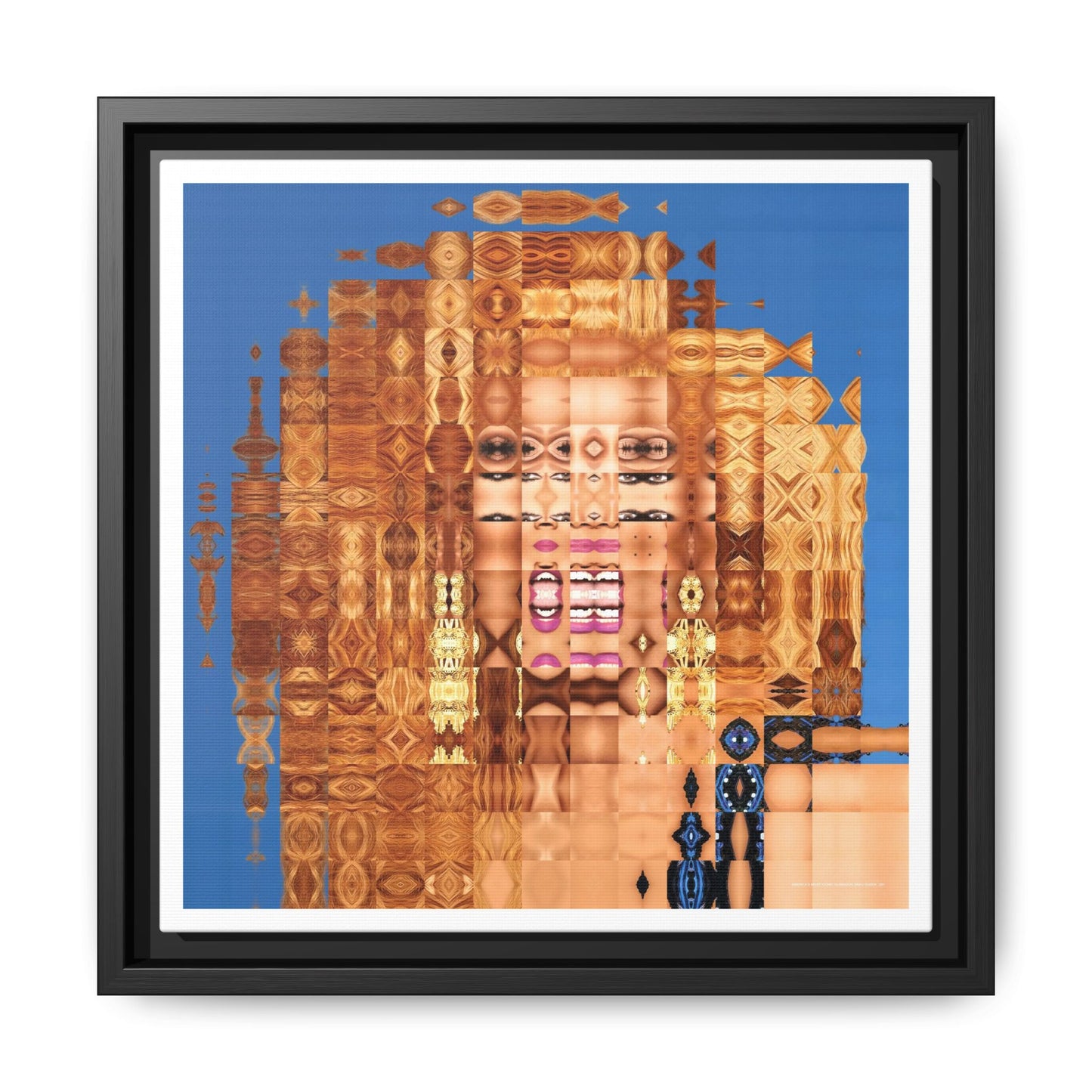 America's Most Iconic Glamazon Drag Queen Abstract Portrait Collage Art — Matte Canvas, Framed (Multi-color options)