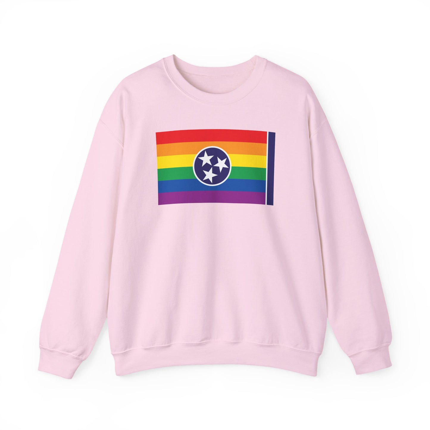 Tennessee Rainbow Pride Flag Unisex Crewneck Sweatshirt—White, Black or Light Pink