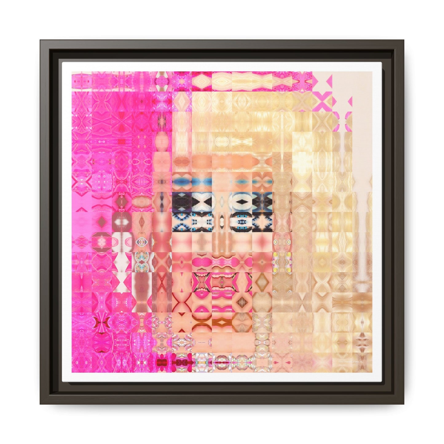 Iconic Living Doll of Drag Abstract Portrait Collage Art — Matte Canvas, Framed (Multi-color options)