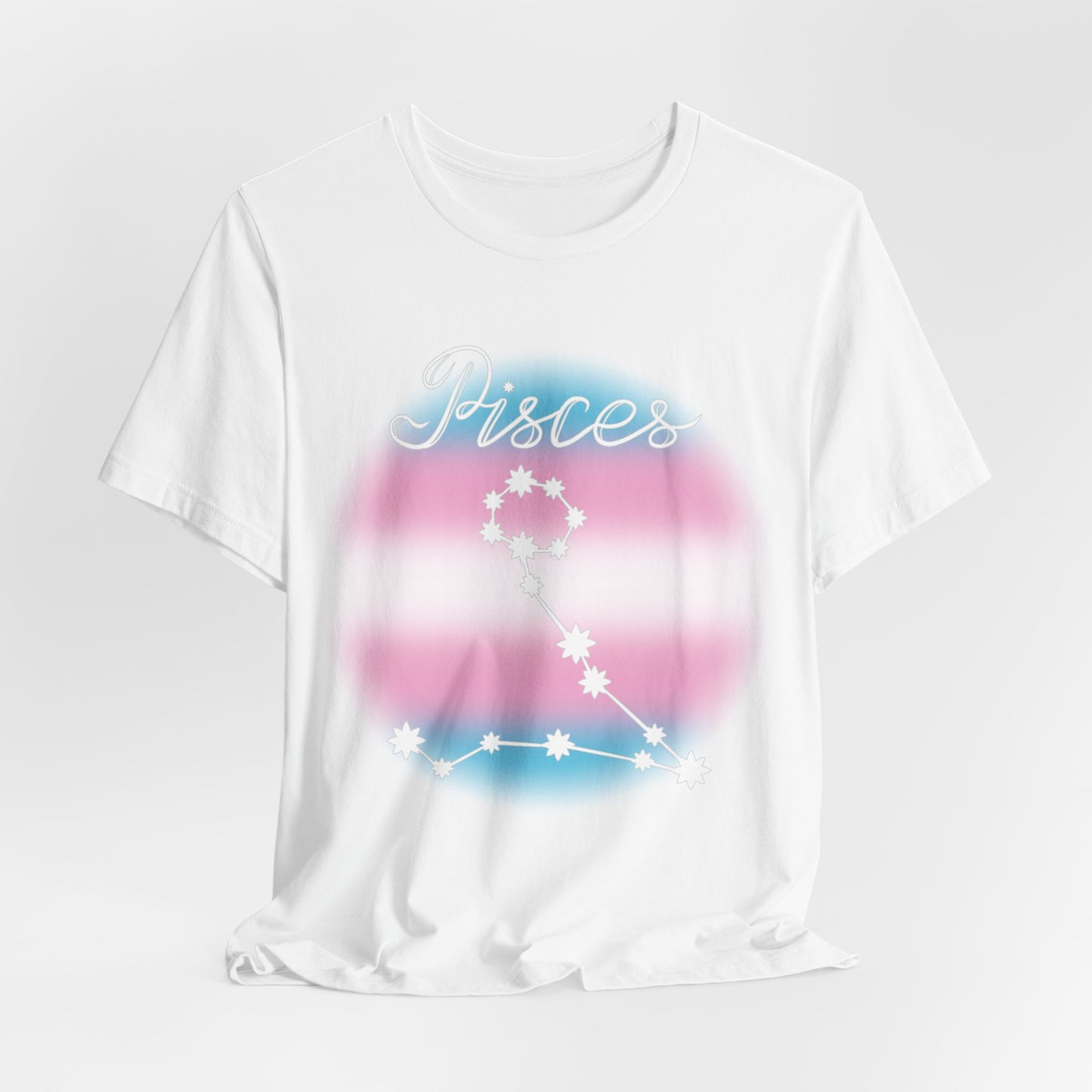 Pisces Constellation T-shirt, Astrology, Transgender Pride Flag