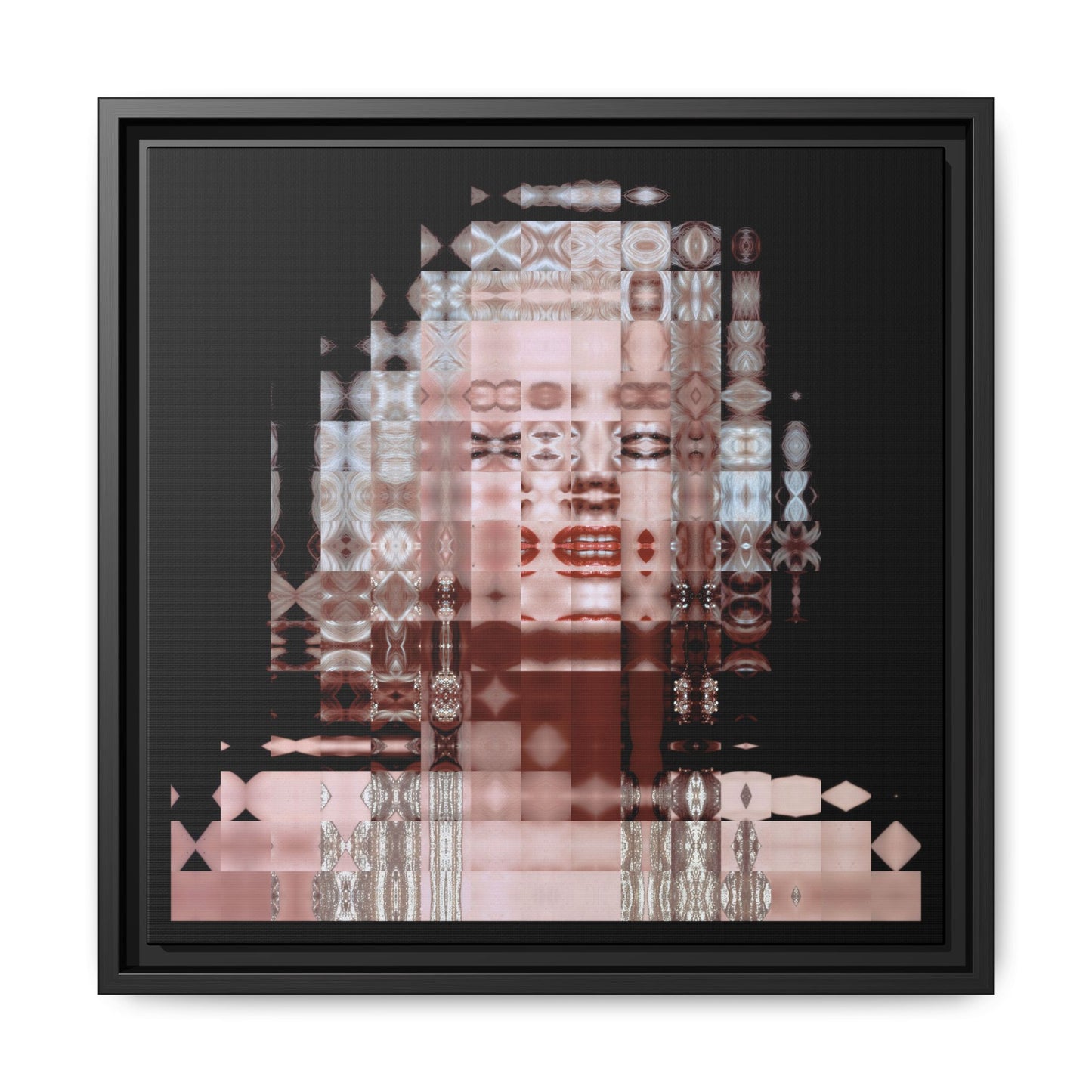 Iconic Movie Star Marilyn Monroe Abstract Portrait Collage Art — Matte Canvas, Framed (Multi-color options)