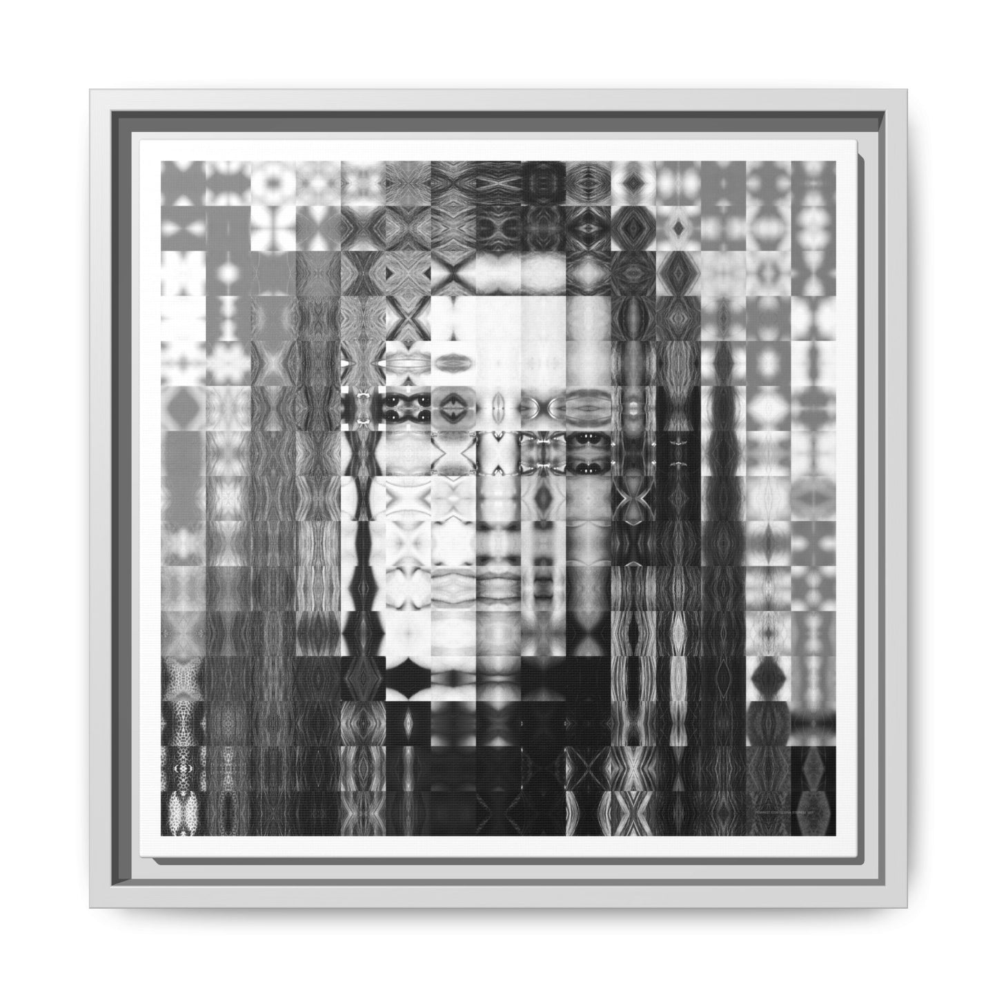 Feminist Icon Gloria Steinem Abstract Portrait Collage Art — Matte Canvas, Framed (Multi-color options)