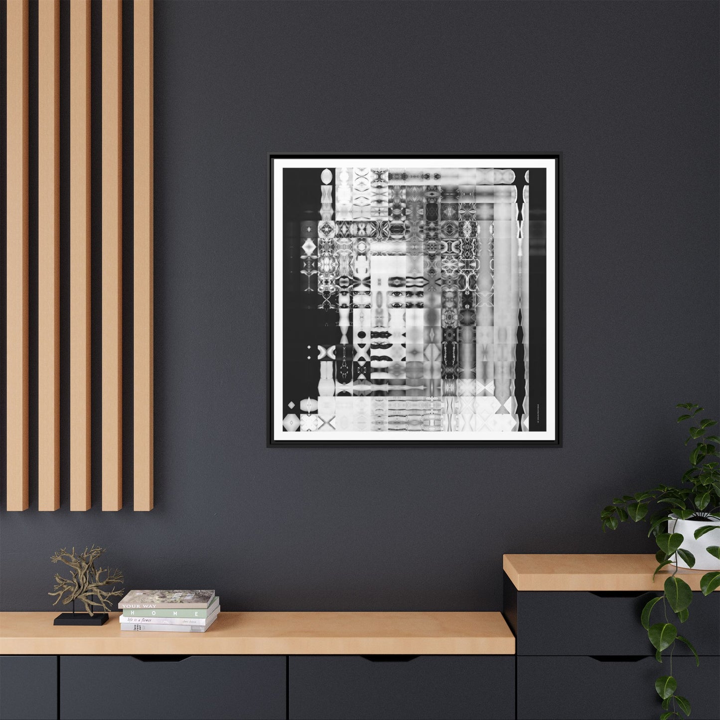 Strike-a-Pose Pop Icon Abstract Portrait Collage Art — Matte Canvas, Framed (Multi-color options)