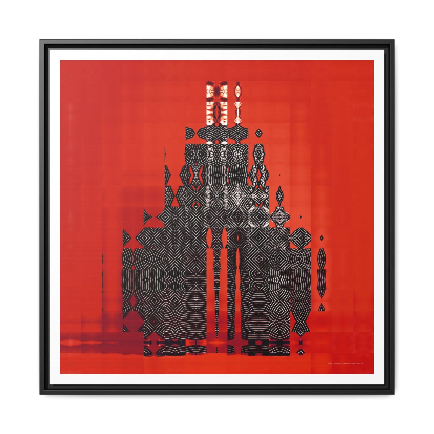 Iconic 70s Alien Glam Rocker Spacesuit Abstract Portrait Collage Art — Matte Canvas, Framed (Multi-color options)
