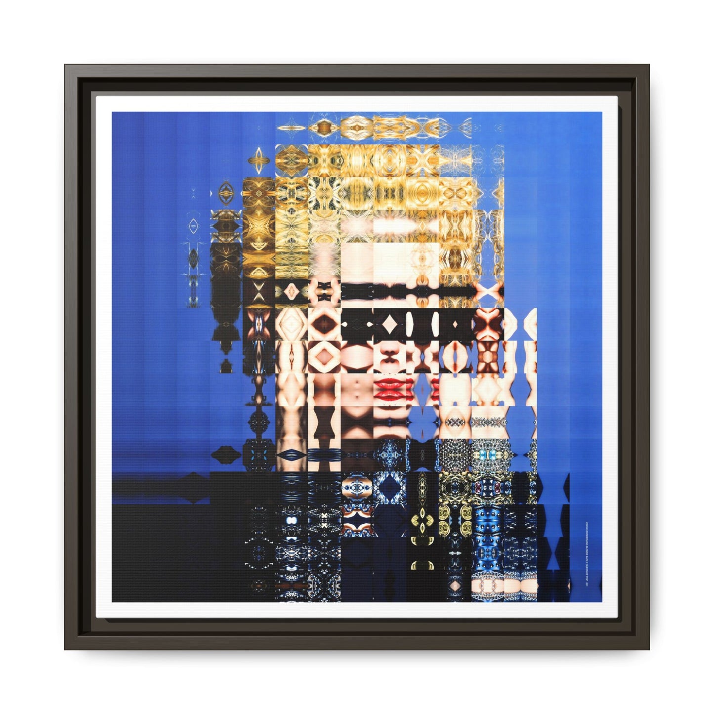 Iconic Borderline-Blonde Early Queen of Pop Abstract Portrait Collage Art — Matte Canvas, Framed (Multi-color options)