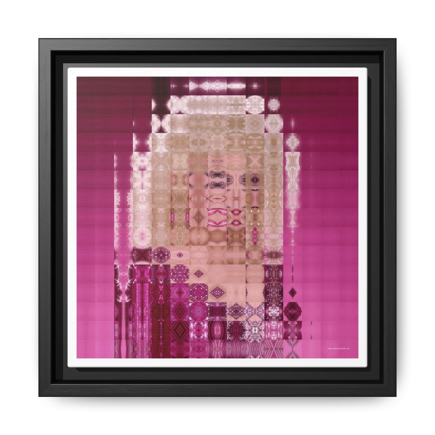 Iconic Queen of Country IV, Dolly Abstract Portrait Collage Art — Matte Canvas, Framed (Multi-color options)