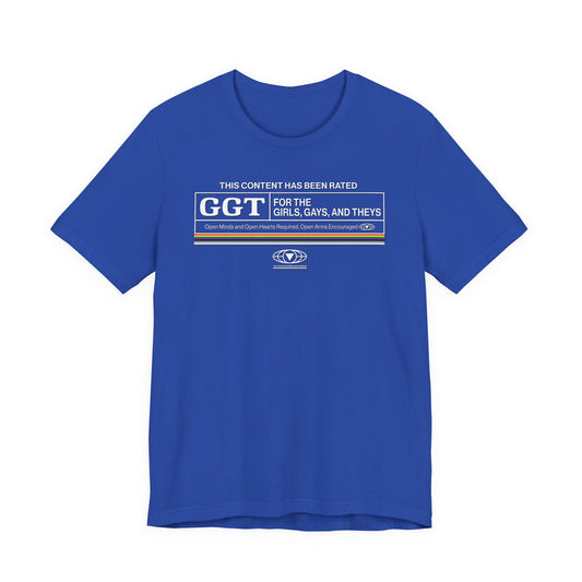 For the Girls, Gays, and Theys T-Shirt — MPAA Ratings Parody Tee
