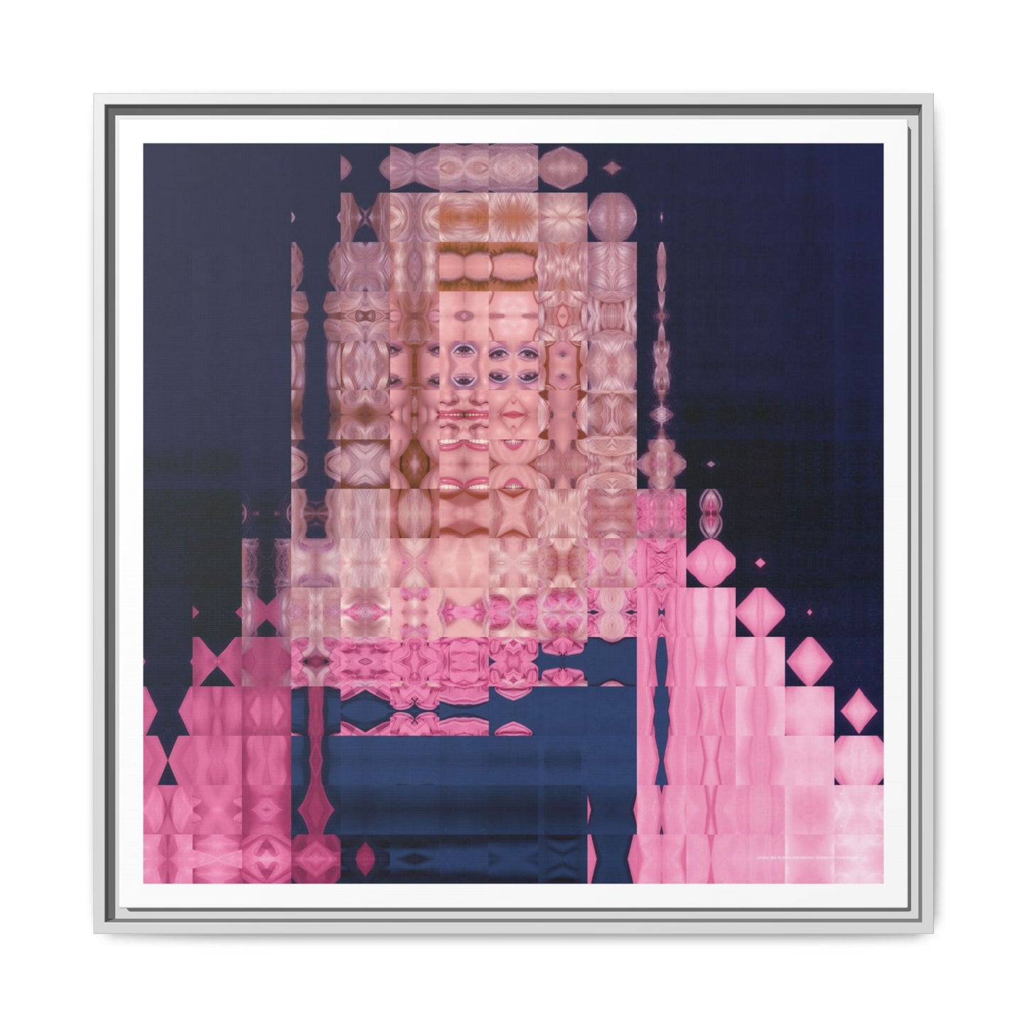 Iconic Big Blonde Wig Energy: Queen of Country Abstract Portrait Collage Art — Matte Canvas, Framed (Multi-color options)