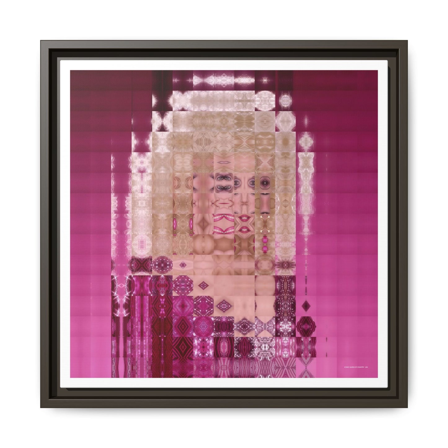 Iconic Queen of Country IV, Dolly Abstract Portrait Collage Art — Matte Canvas, Framed (Multi-color options)