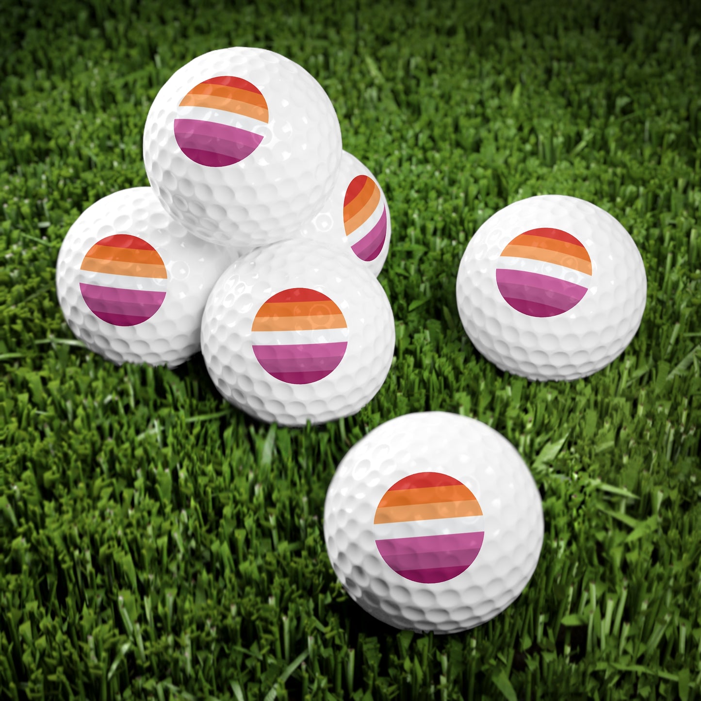Lesbian Pride Flag Golf Balls, 6pcs
