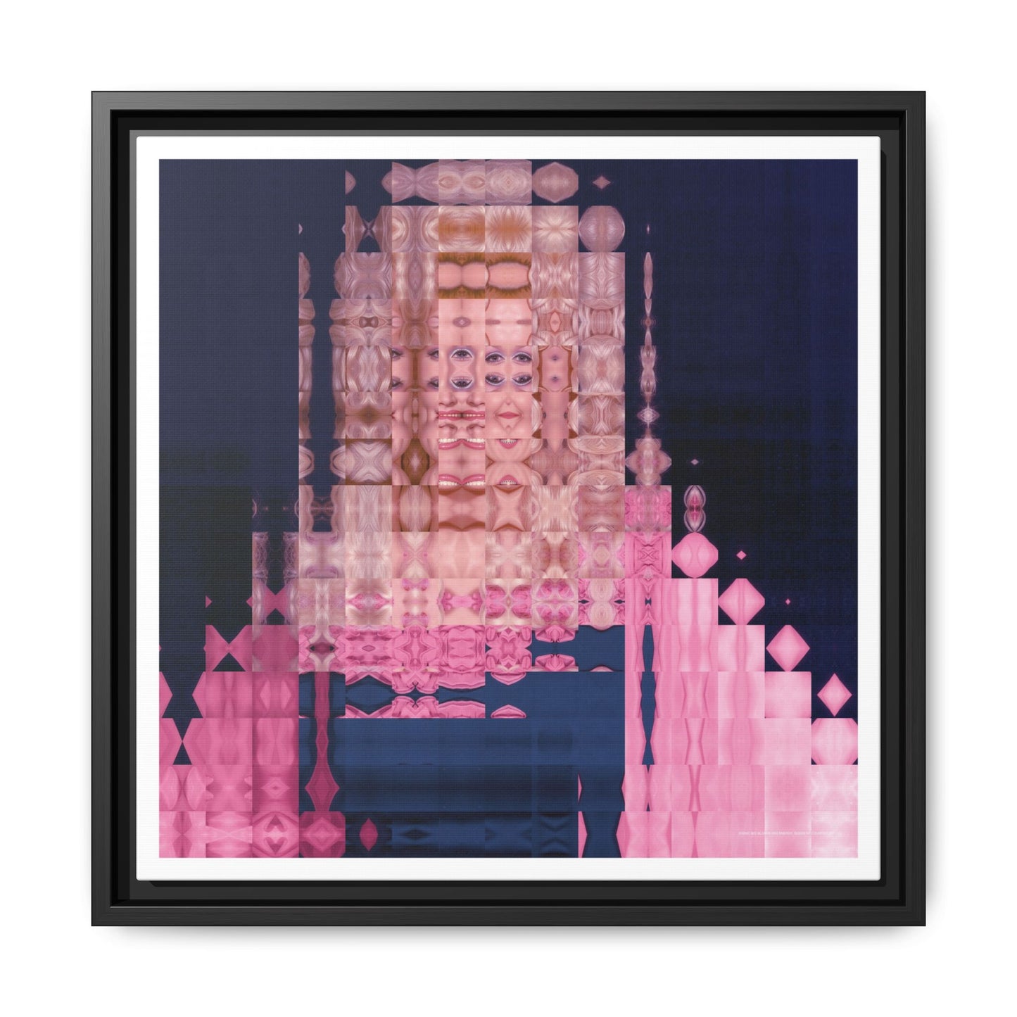Iconic Big Blonde Wig Energy: Queen of Country Abstract Portrait Collage Art — Matte Canvas, Framed (Multi-color options)