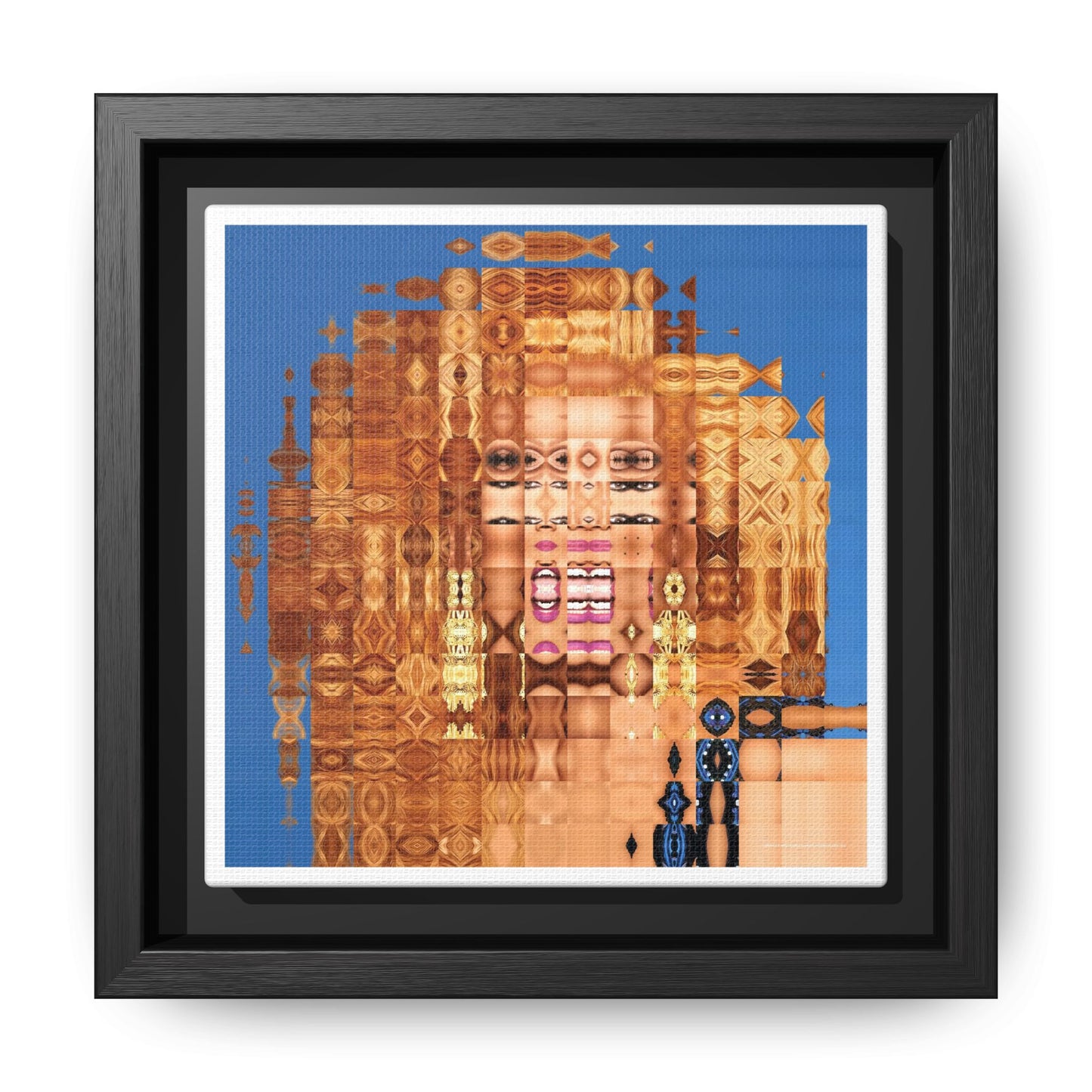 America's Most Iconic Glamazon Drag Queen Abstract Portrait Collage Art — Matte Canvas, Framed (Multi-color options)