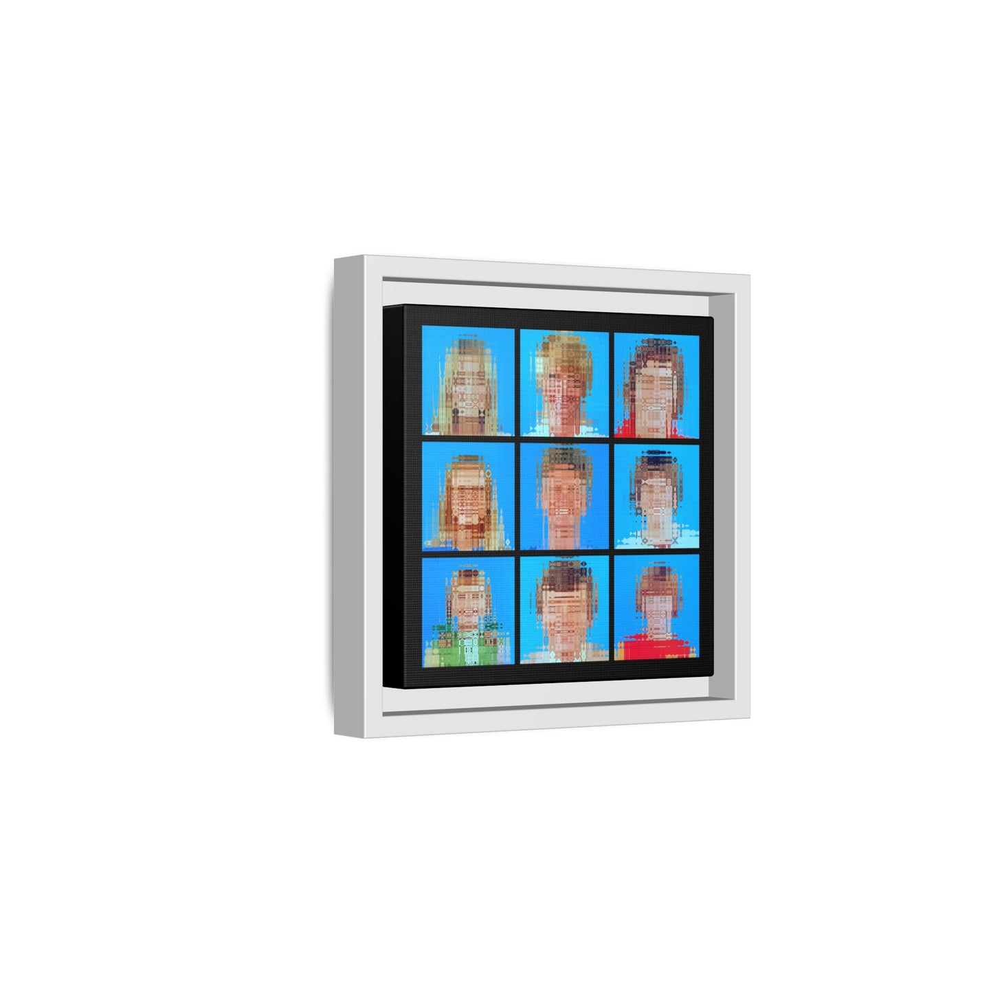 America's Iconic Mid-Century TV Family, Abstract Portrait Collage Art — Matte Canvas, Framed (Multi-color options)