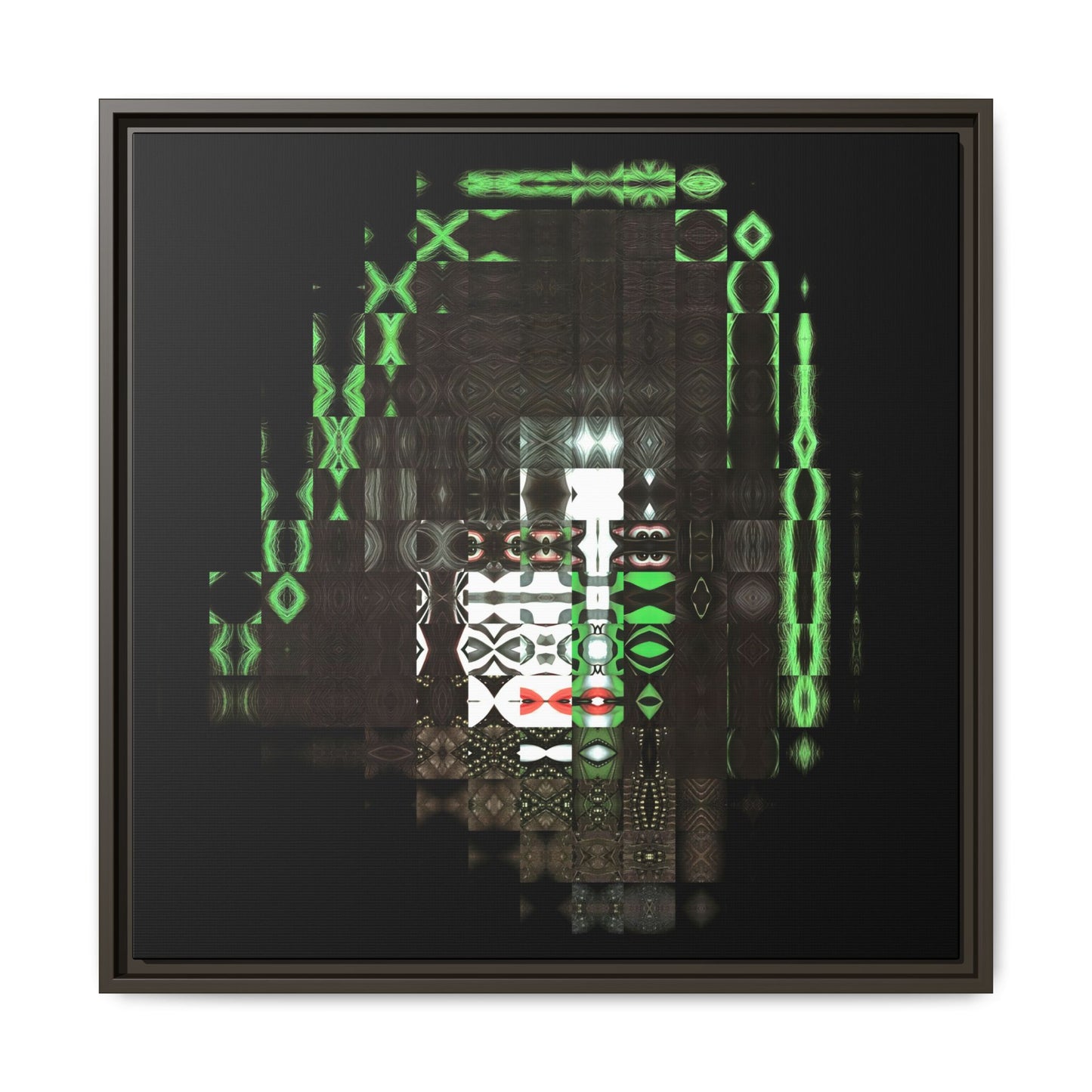 Knights In Satan's Service, Catman Abstract Portrait Collage Art — Matte Canvas, Framed (Multi-color options)