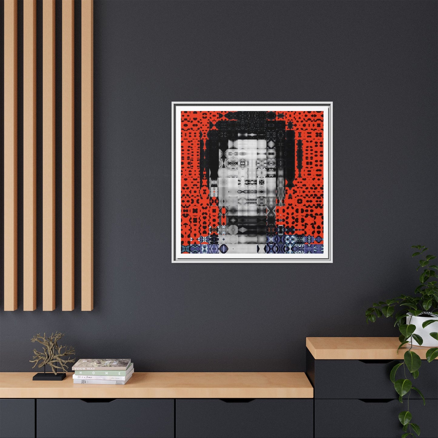 Iconic Foundational Feminist icon Audre Lorde Abstract Portrait Collage Art — Matte Canvas, Framed (Multi-color options)