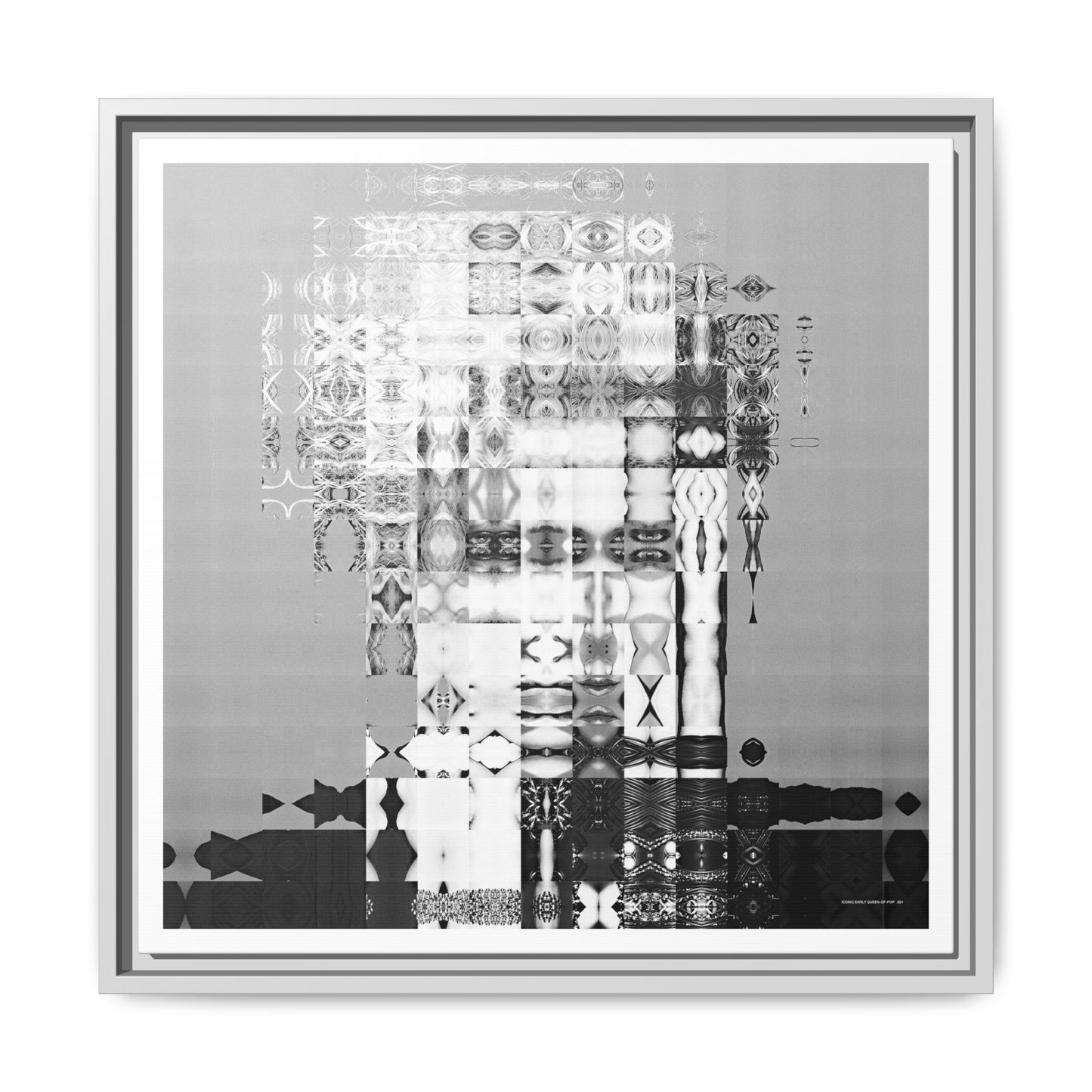 Iconic Early Queen-of-Pop Abstract Portrait Collage Art — Matte Canvas, Framed (Multi-color options)