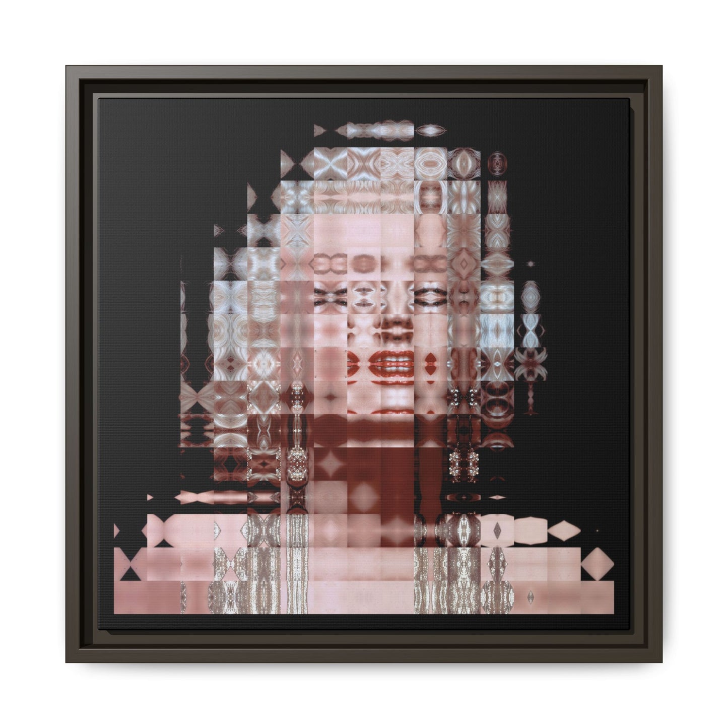 Iconic Movie Star Marilyn Monroe Abstract Portrait Collage Art — Matte Canvas, Framed (Multi-color options)