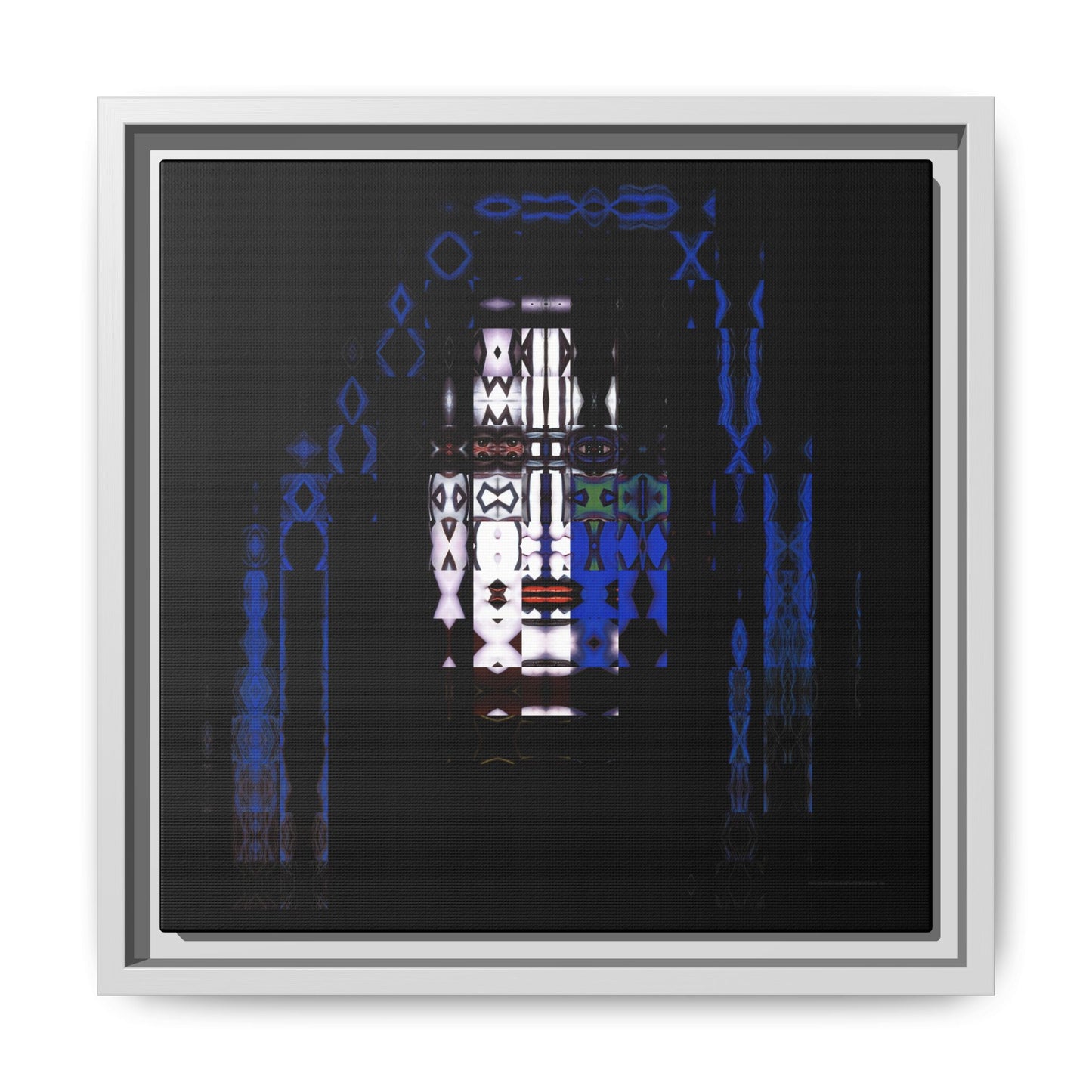 Knights In Satan's Service, SpaceAce Abstract Portrait Collage Art — Matte Canvas, Framed (Multi-color options)
