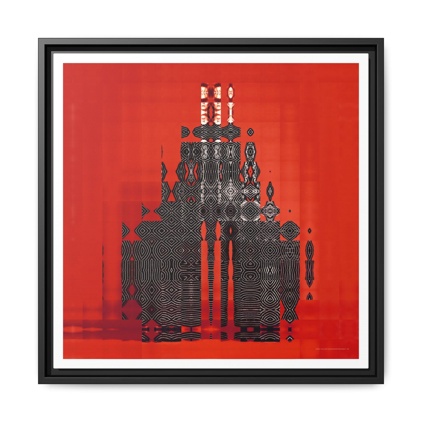 Iconic 70s Alien Glam Rocker Spacesuit Abstract Portrait Collage Art — Matte Canvas, Framed (Multi-color options)
