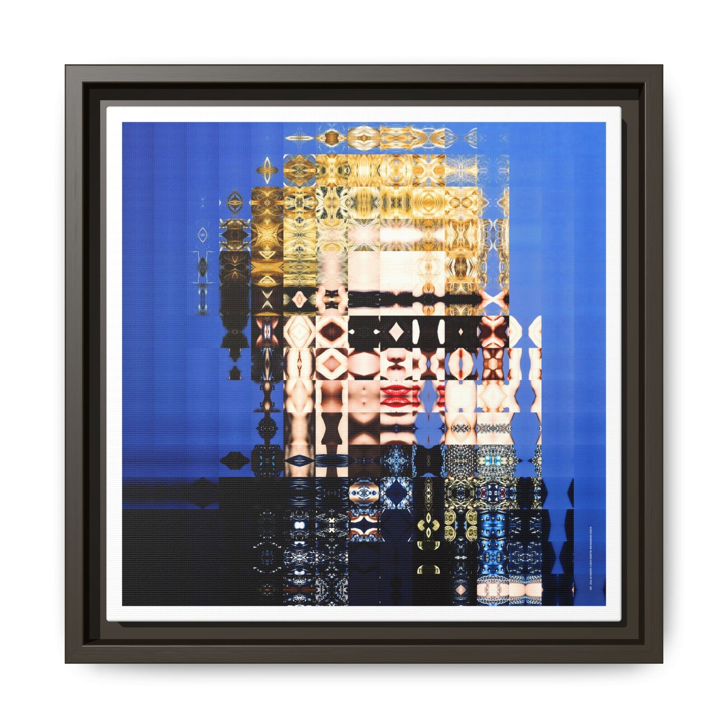 Iconic Borderline-Blonde Early Queen of Pop Abstract Portrait Collage Art — Matte Canvas, Framed (Multi-color options)