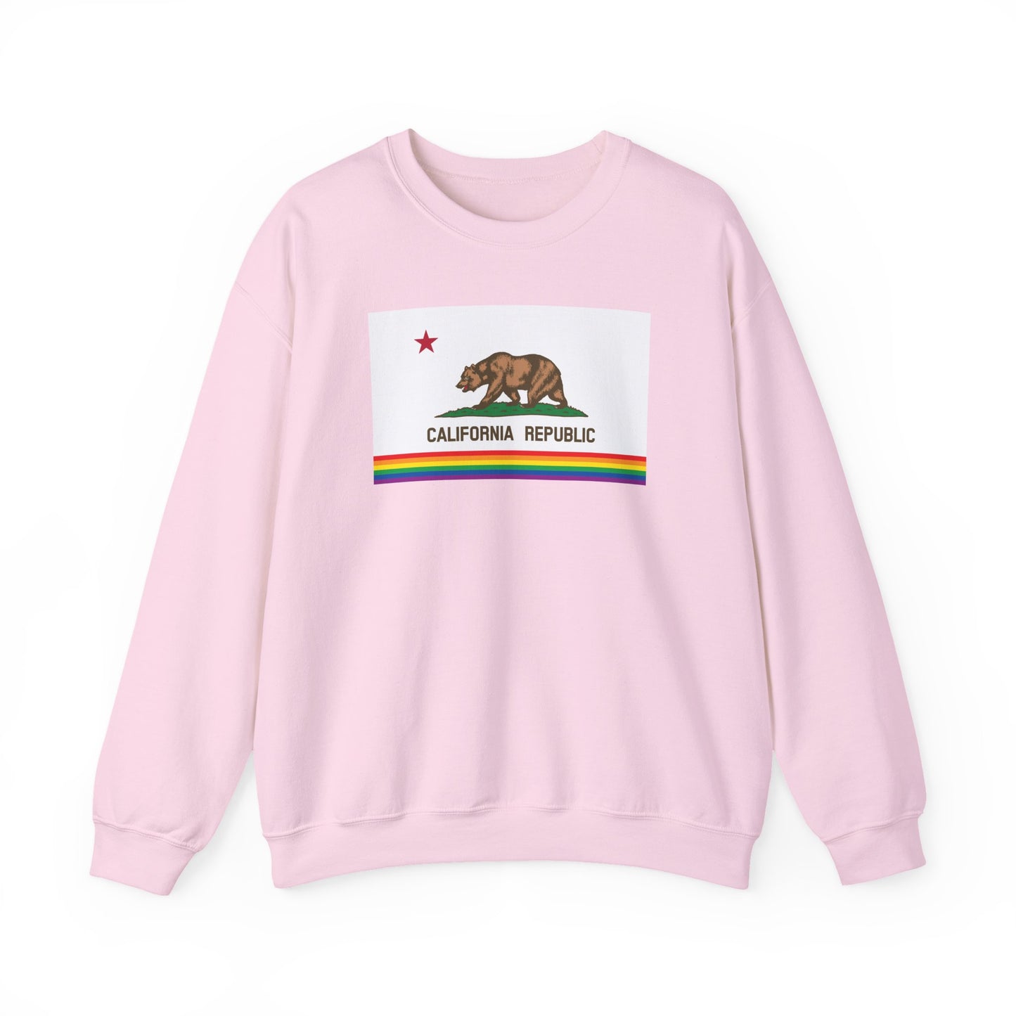 California Rainbow Pride Flag Unisex Crewneck Sweatshirt—White, Black or Light Pink