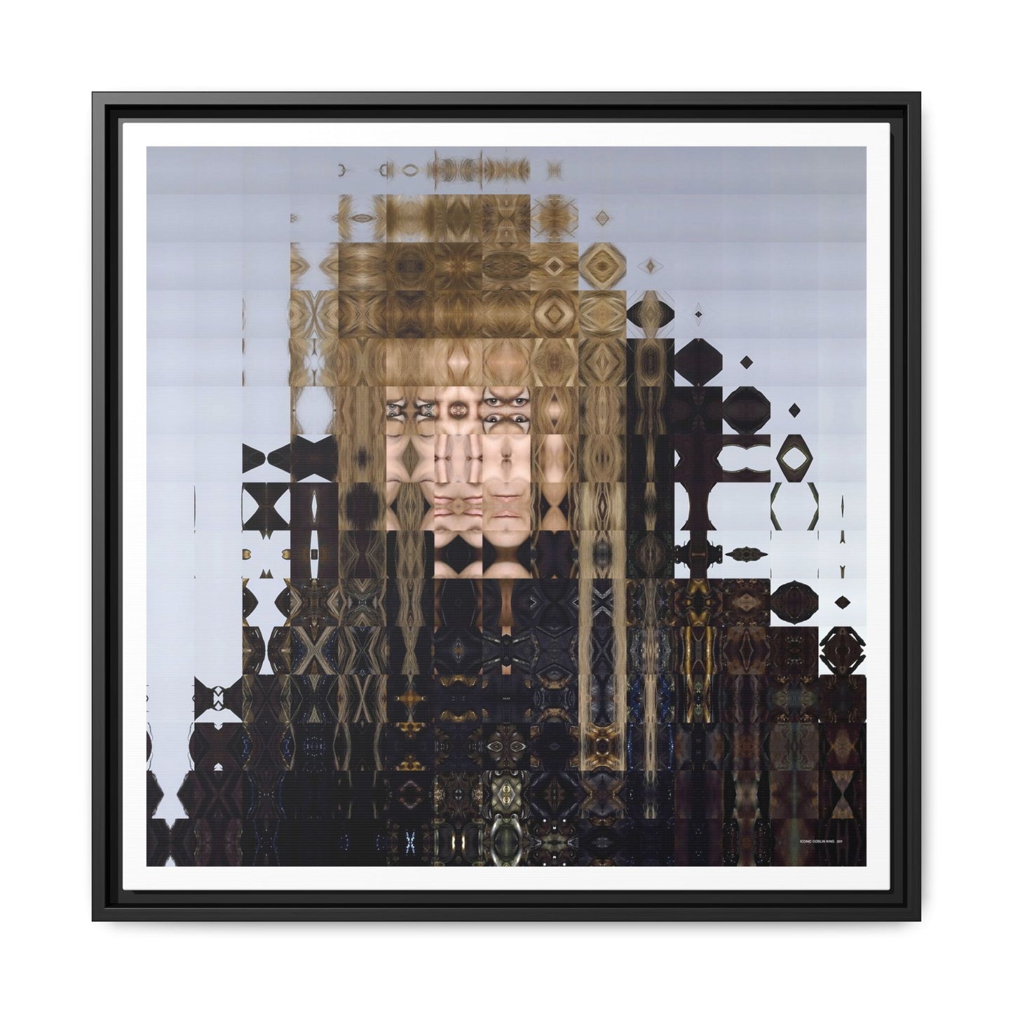 Iconic Goblin King Abstract Portrait Collage Art — Matte Canvas, Framed (Multi-color options)