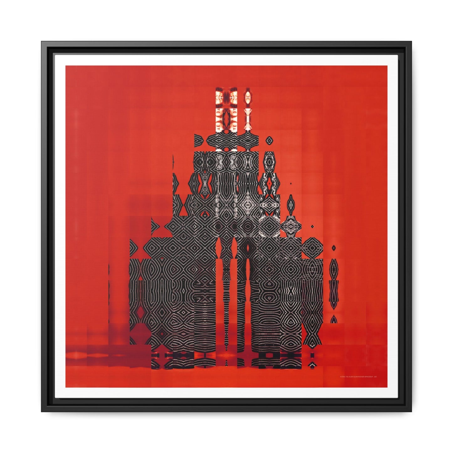 Iconic 70s Alien Glam Rocker Spacesuit Abstract Portrait Collage Art — Matte Canvas, Framed (Multi-color options)