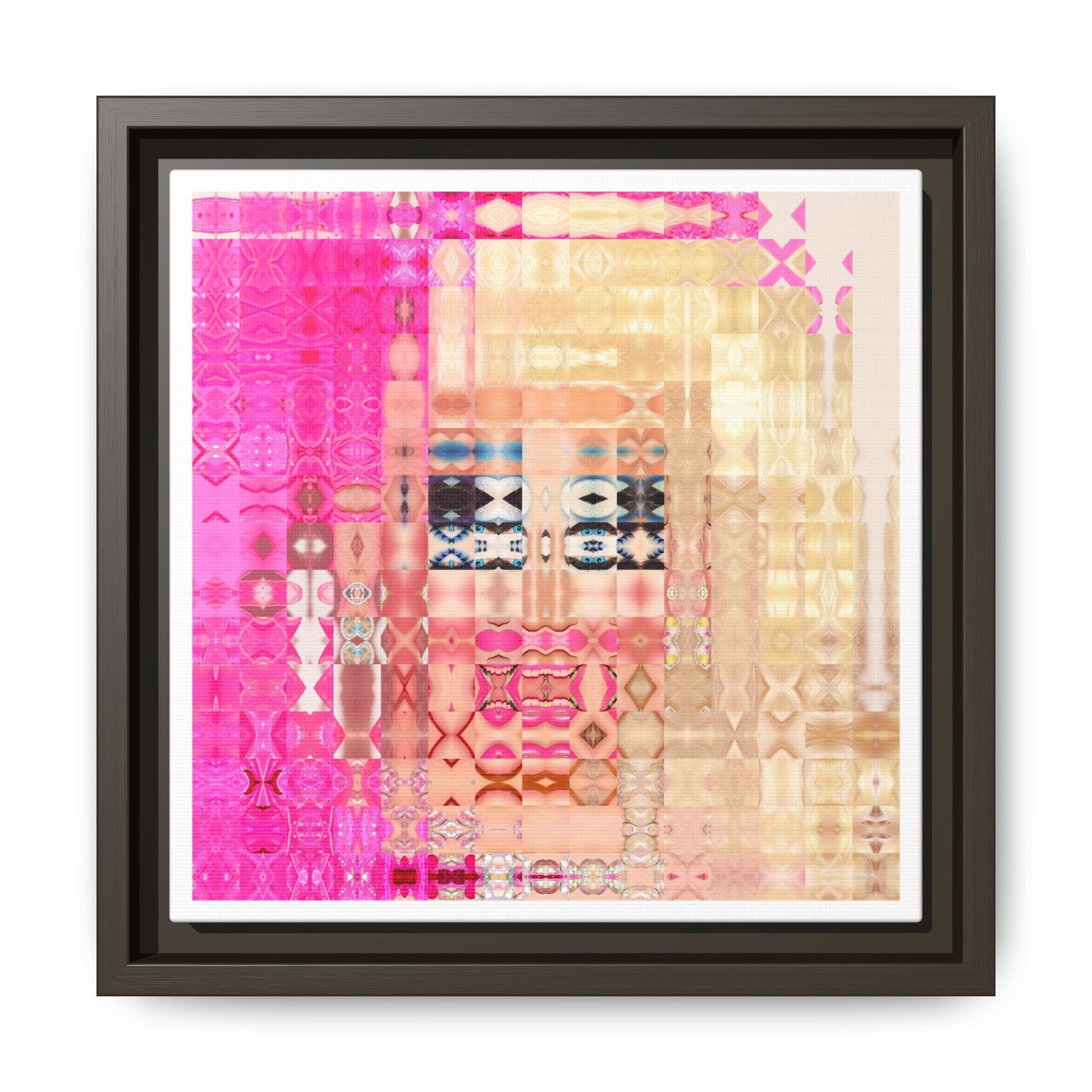 Iconic Living Doll of Drag Abstract Portrait Collage Art — Matte Canvas, Framed (Multi-color options)
