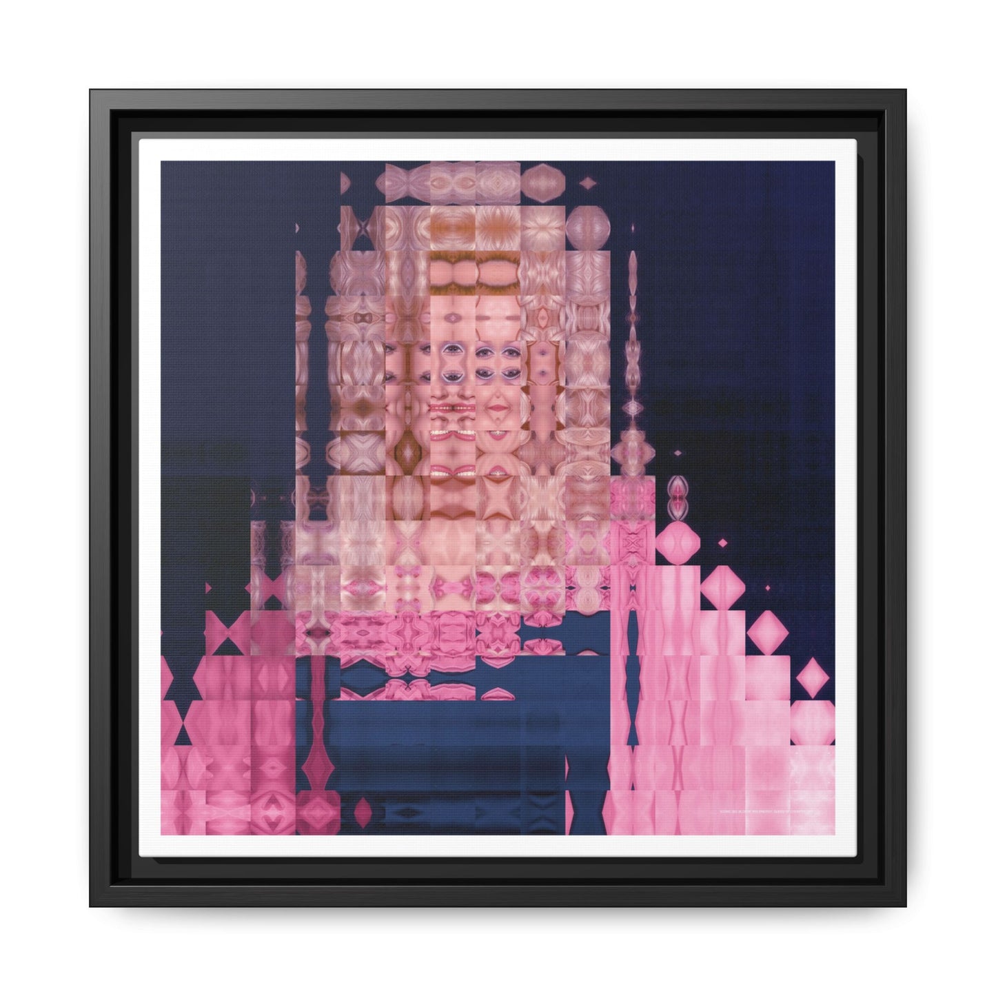 Iconic Big Blonde Wig Energy: Queen of Country Abstract Portrait Collage Art — Matte Canvas, Framed (Multi-color options)