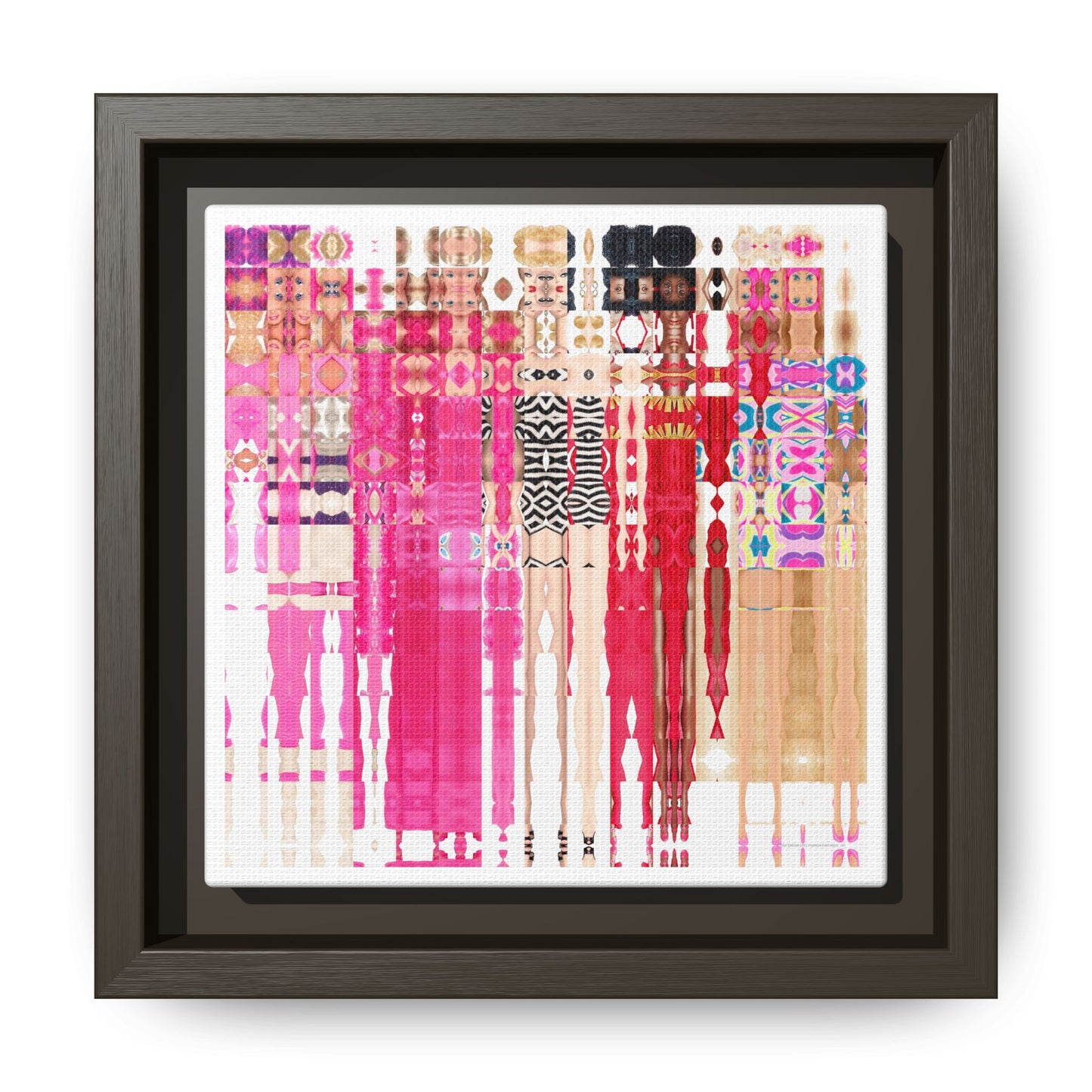 Iconic Dream Doll Fashion Fantasies Abstract Portrait Collage Art — Matte Canvas, Framed (Multi-color options)
