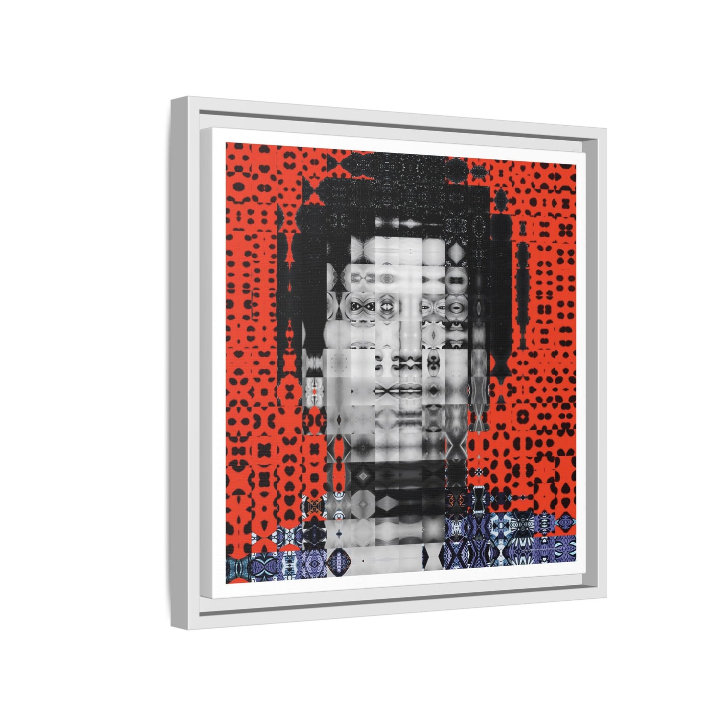 Iconic Foundational Feminist icon Audre Lorde Abstract Portrait Collage Art — Matte Canvas, Framed (Multi-color options)
