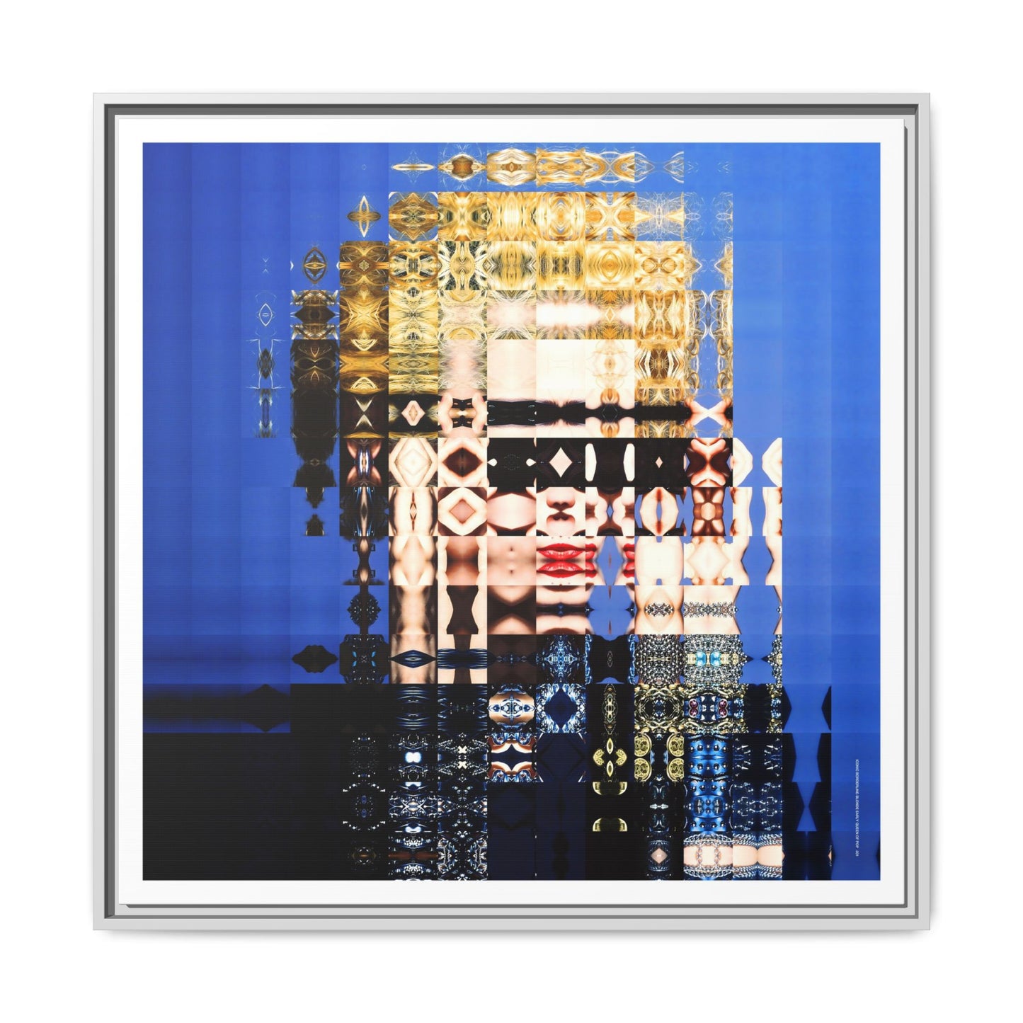 Iconic Borderline-Blonde Early Queen of Pop Abstract Portrait Collage Art — Matte Canvas, Framed (Multi-color options)