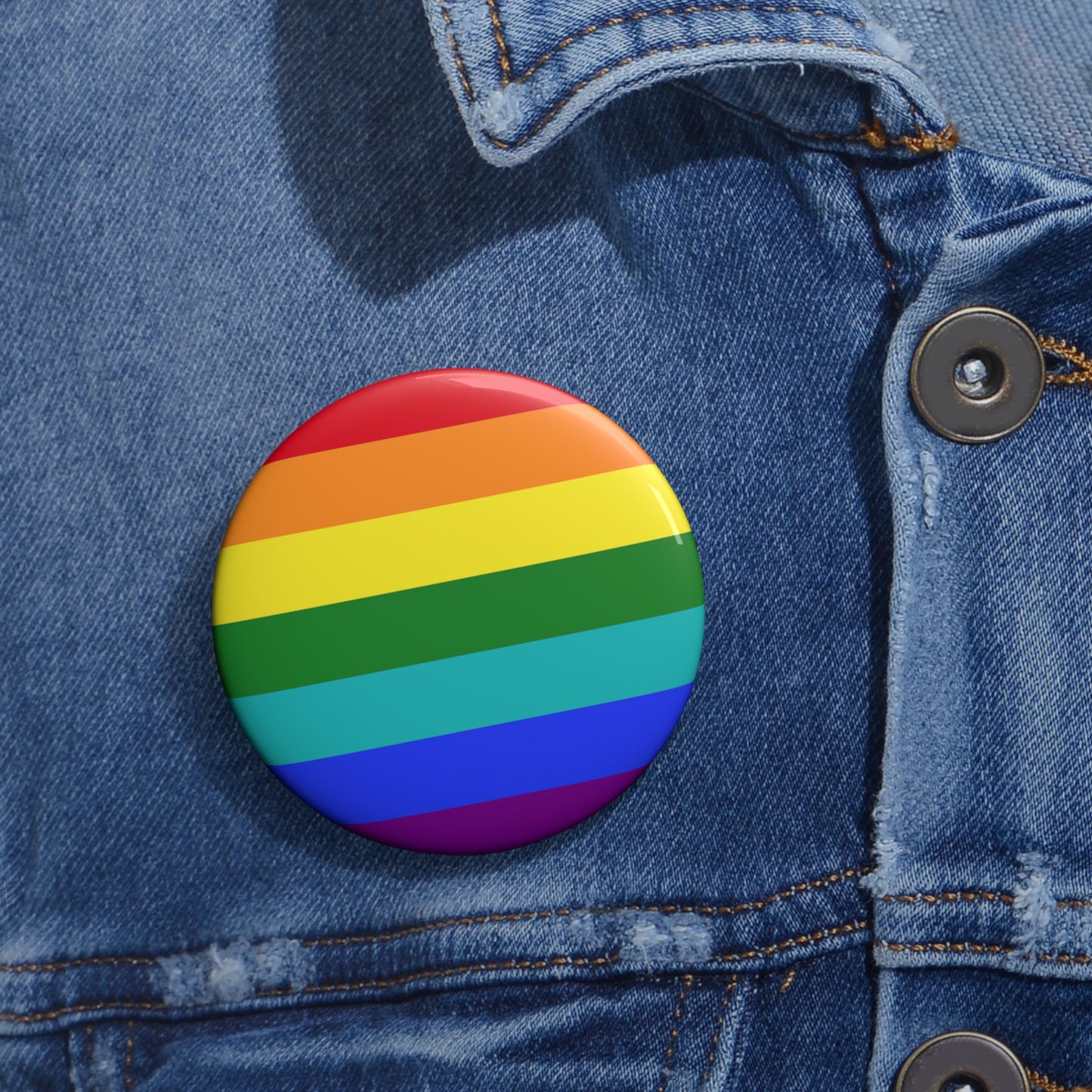 Iconic 1978-1979 Gay Rights Pride Flag Rainbow Pin Button