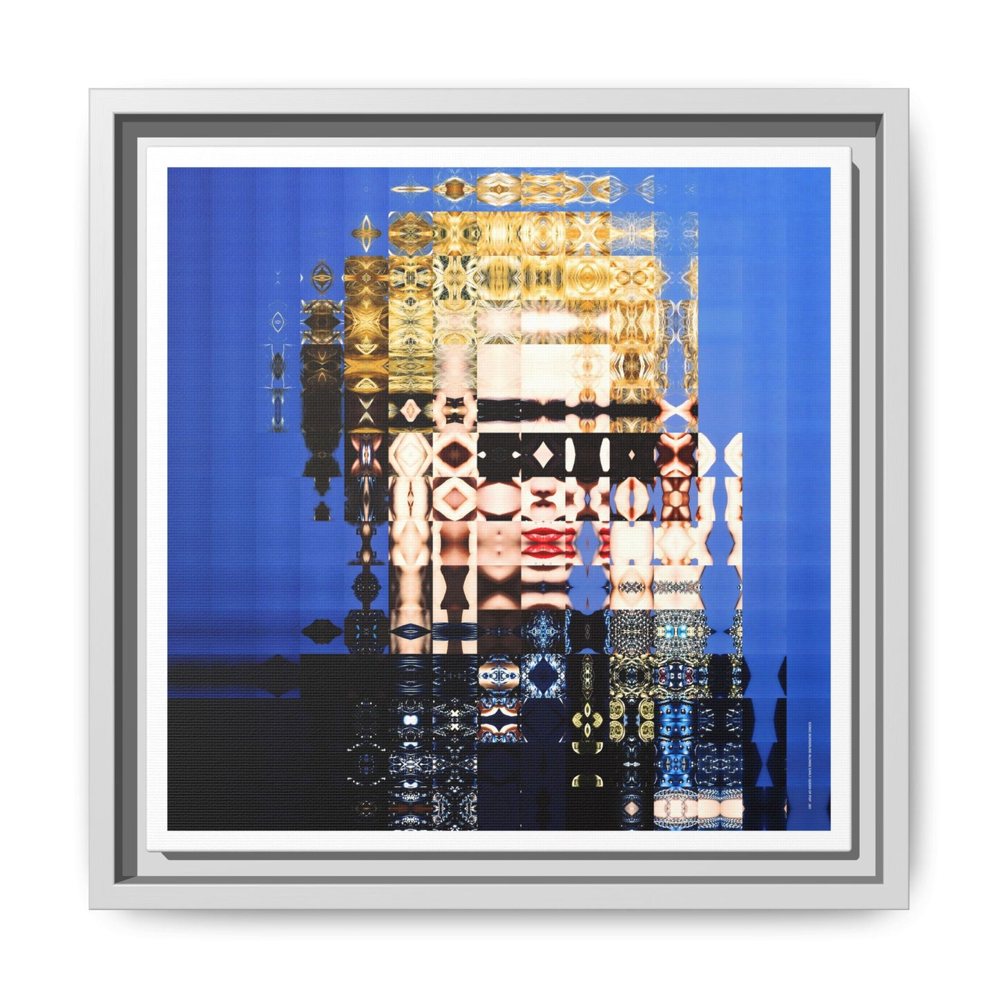 Iconic Borderline-Blonde Early Queen of Pop Abstract Portrait Collage Art — Matte Canvas, Framed (Multi-color options)
