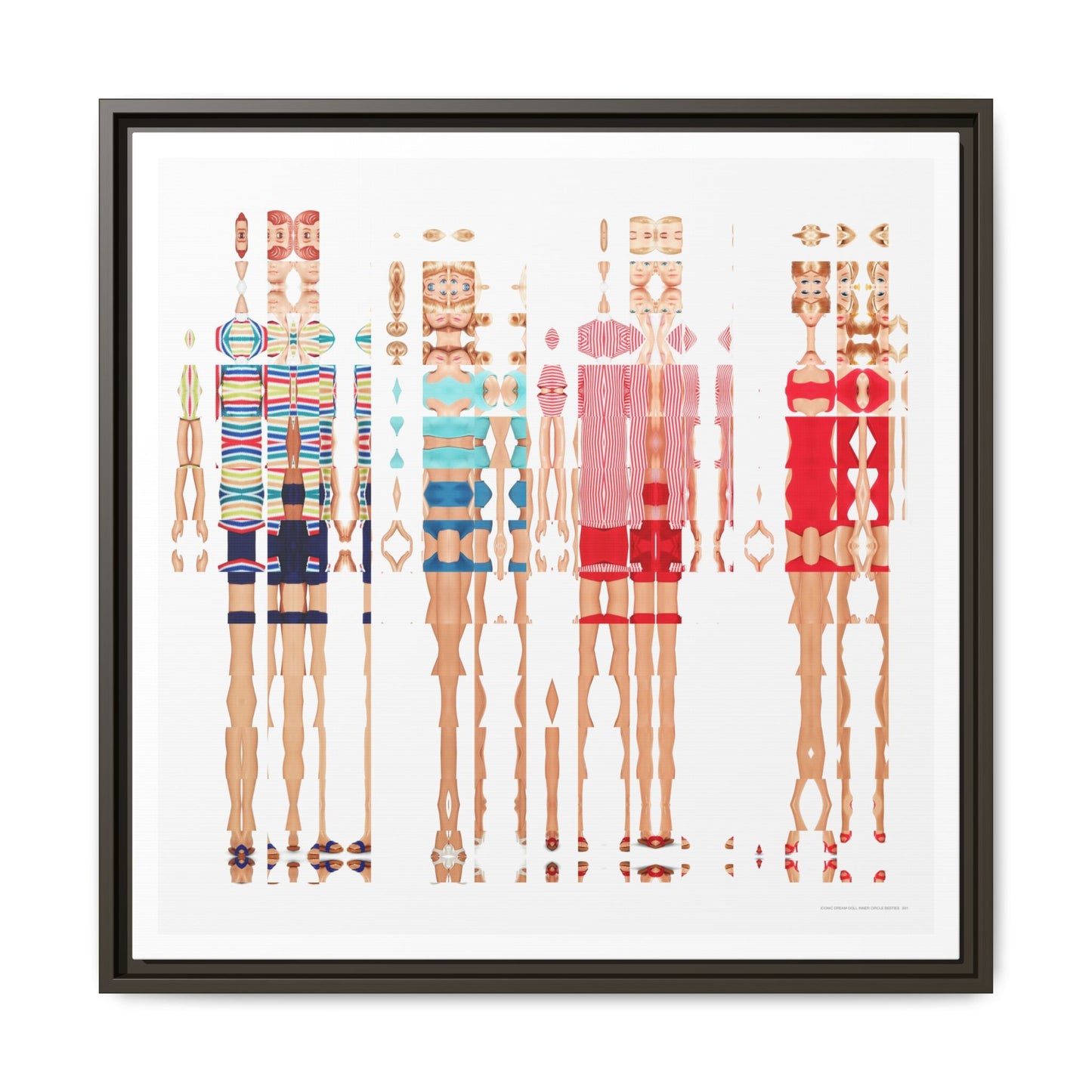 Iconic Dream Doll Inner Circle Besties Abstract Portrait Collage Art — Matte Canvas, Framed (Multi-color options)