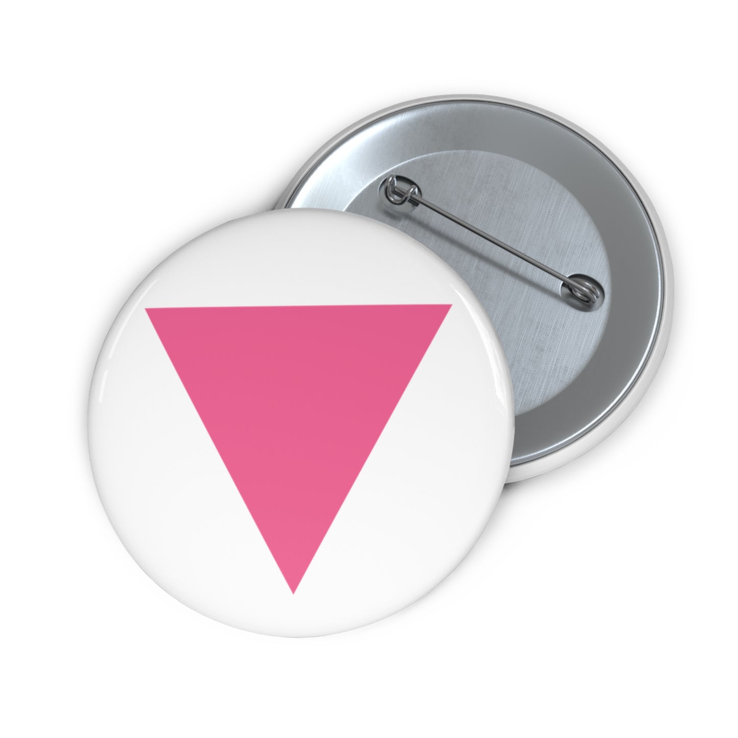 Iconic Pink Triangle, Historic Gay Symbol, Heart Pin Button