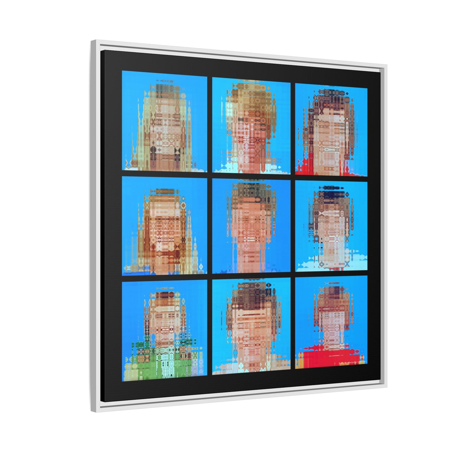 America's Iconic Mid-Century TV Family, Abstract Portrait Collage Art — Matte Canvas, Framed (Multi-color options)