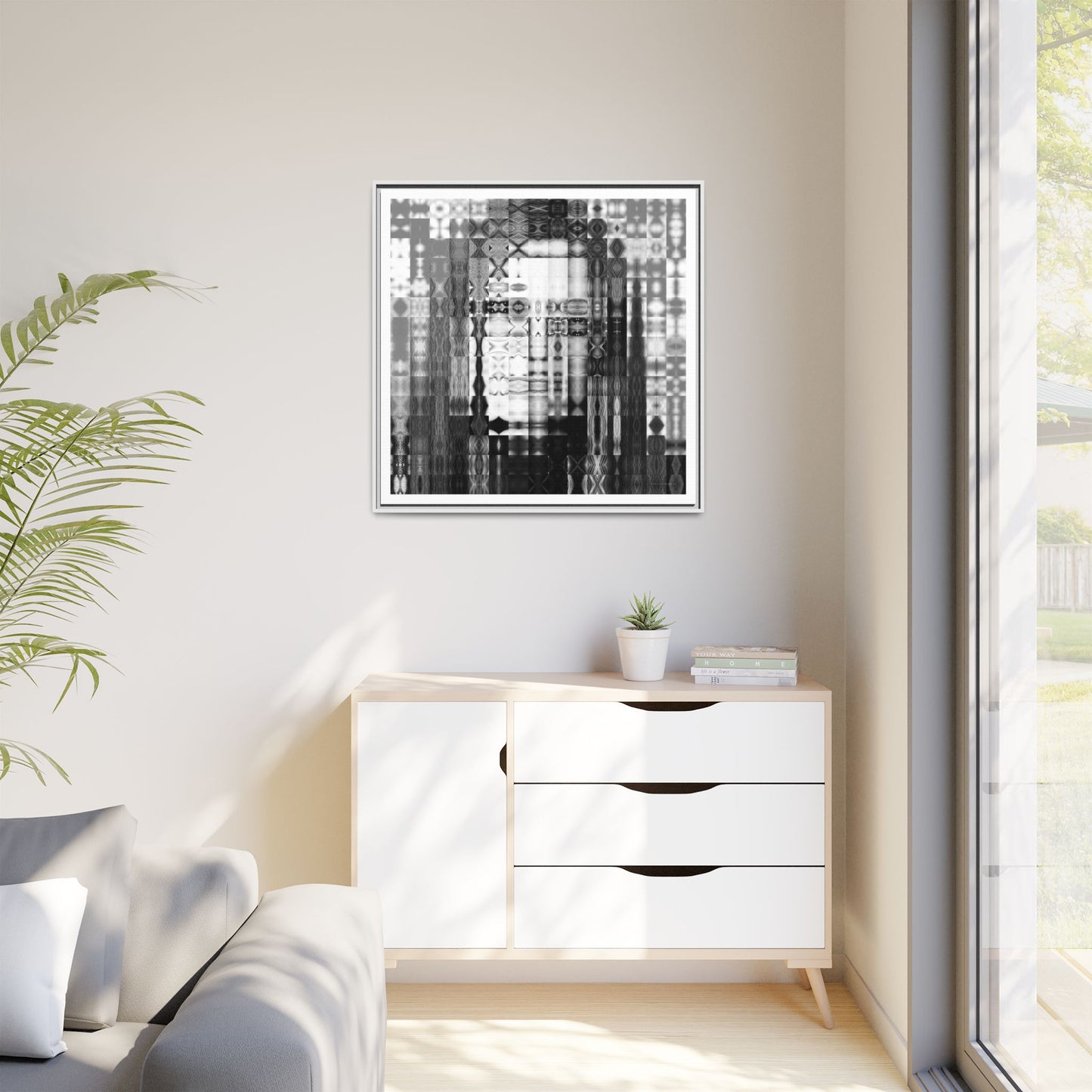 Feminist Icon Gloria Steinem Abstract Portrait Collage Art — Matte Canvas, Framed (Multi-color options)